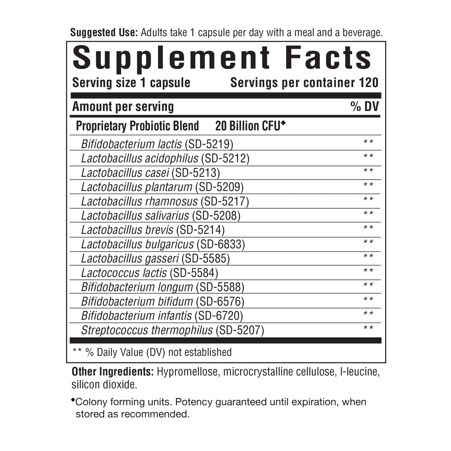 Innate Response Formulas Flora 20-14 Ultra Strength Probiotics for Digestive Health, 20 Billion CFU, Immune Support, Vegetarian, Non-GMO, 120 Capsules