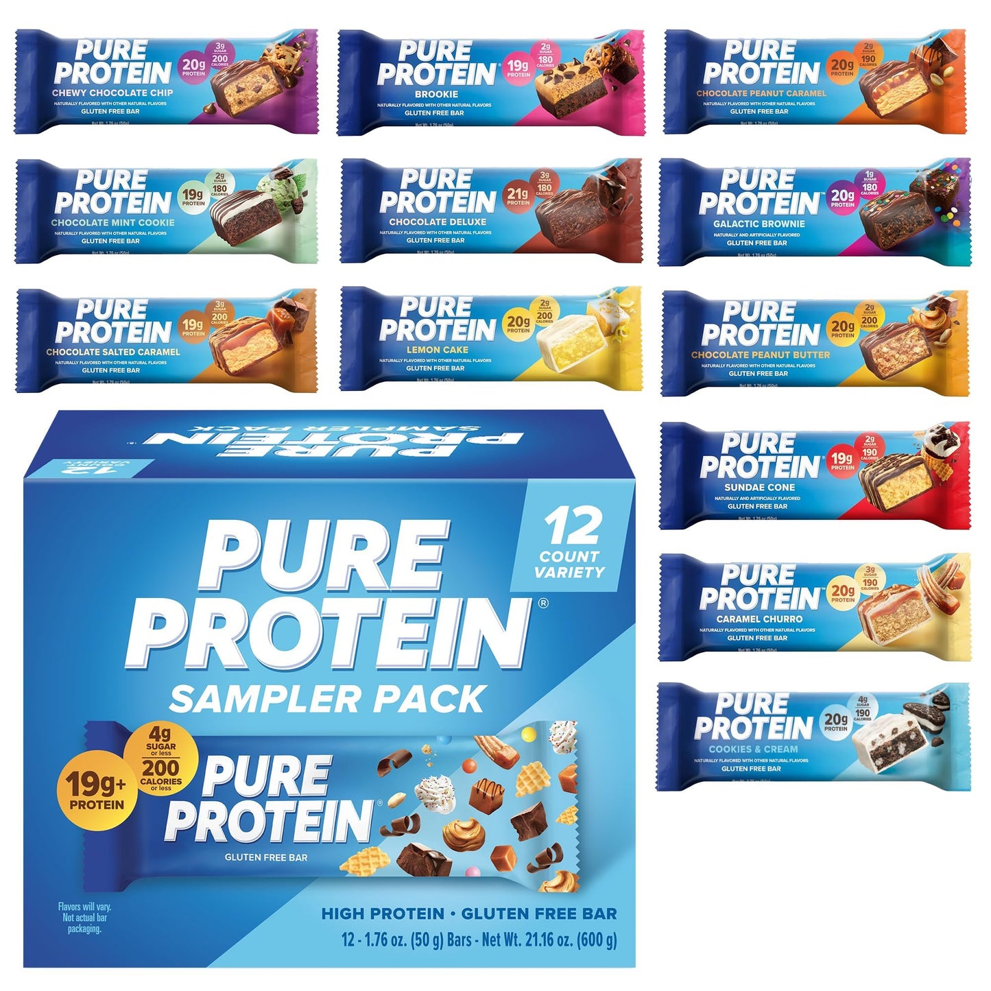 Pure Protein Variety Pack Bar 12 Count