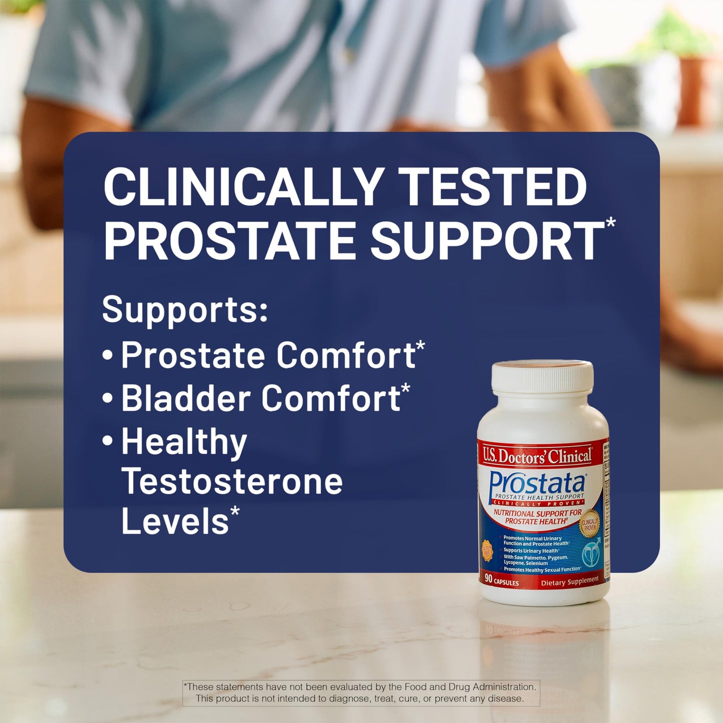 U.S.DOCTORS'CLINICAL Prostata - Clinically Proven Prostate Supplement for Men - Urinary Tract & Bladder Support Capsule, 60 Count