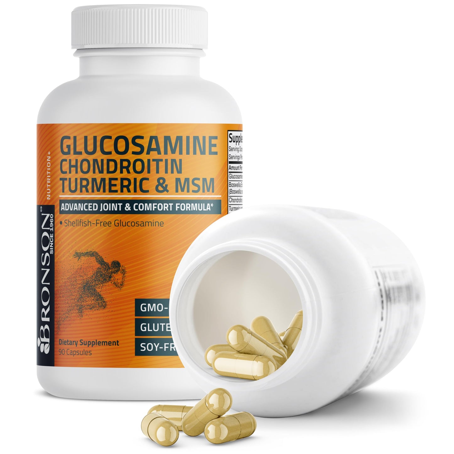 Bronson Glucosamine Chondroitin Turmeric & MSM Joint Support Capsules 90 Count