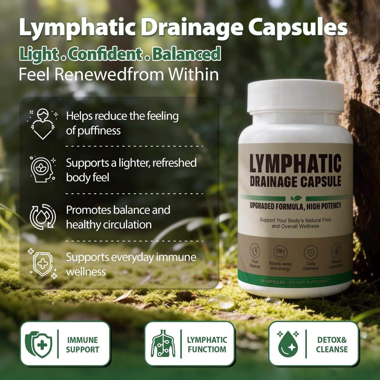 Kaseano Lymphatic Drainage Capsules, 60 Capsules