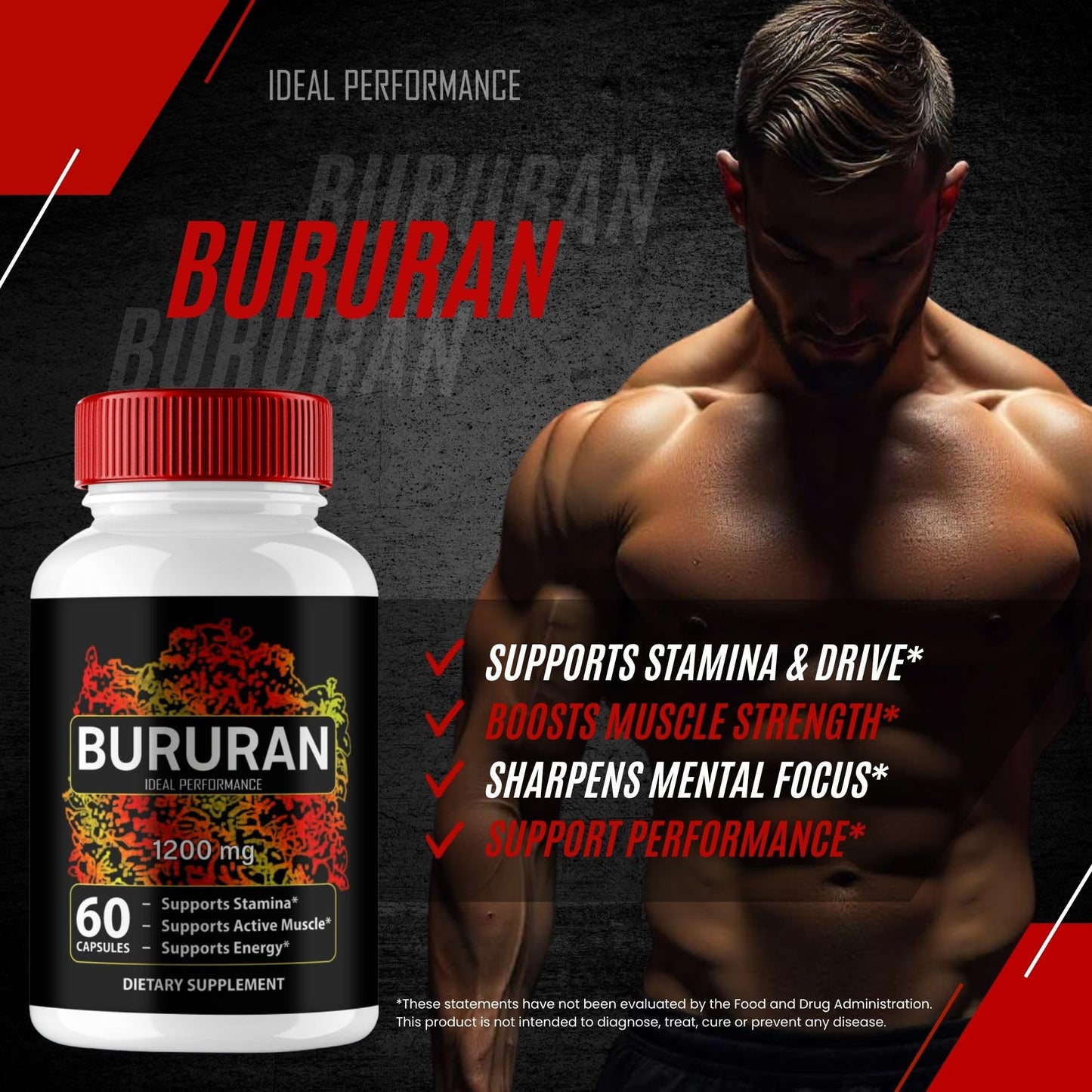 IDEAL PERFORMANCE Bururan Capsules, 180 Count