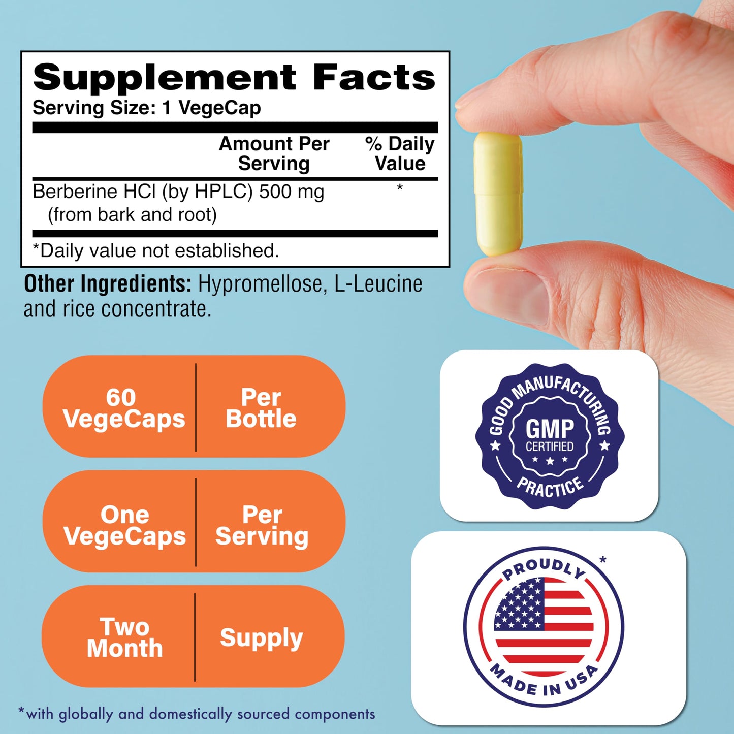 Health Thru Nutrition Berberine HCl 500mg 60 Caplets