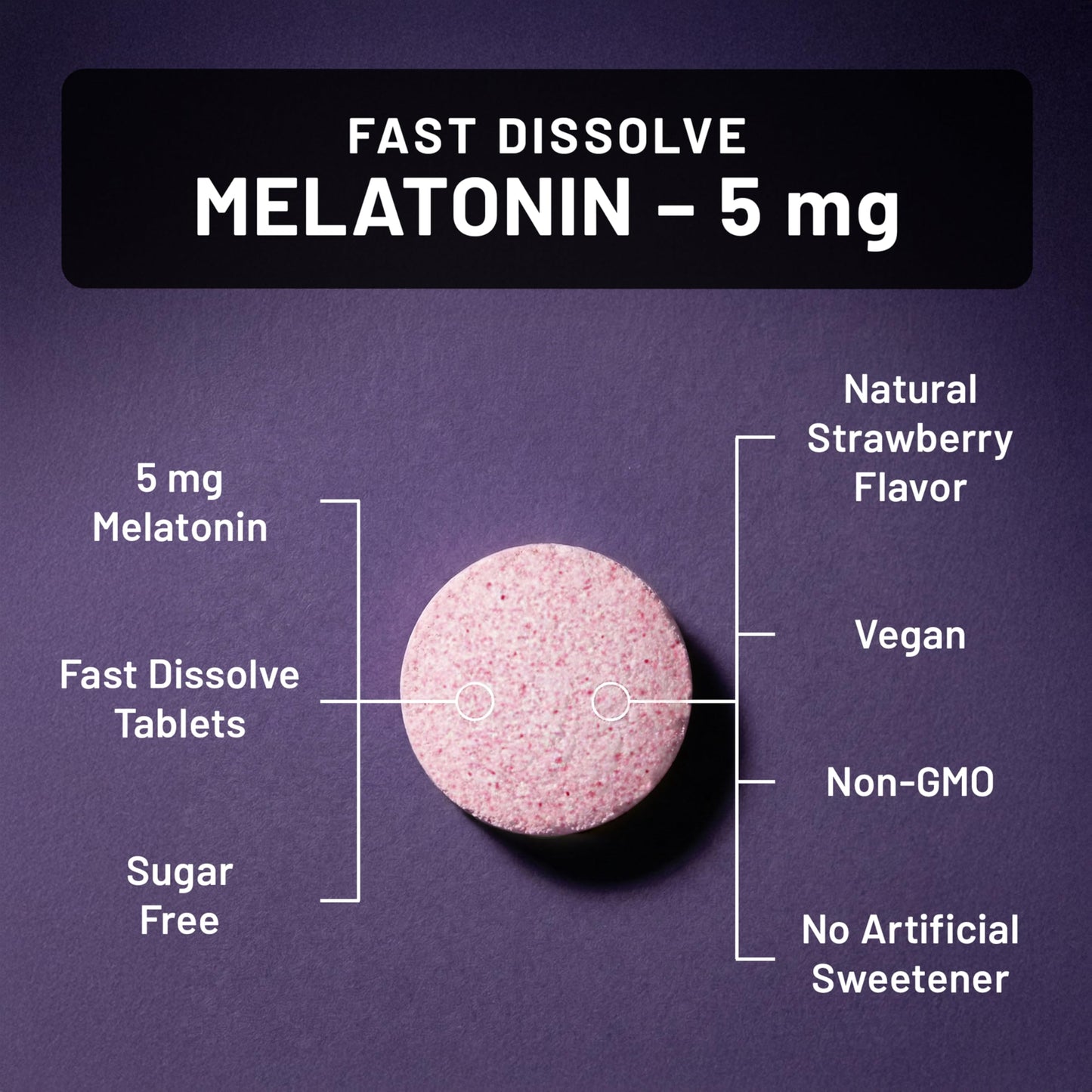 NatureWise Melatonin 5mg Sugar Free Fast Dissolve Melatonin Supplement - Non-GMO, Vegan, USA Manufactured, 150 Tablets