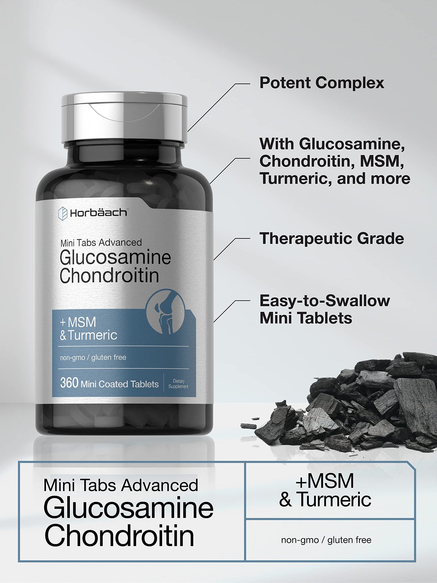 Horbäach Glucosamine Chondroitin MSM Turmeric 360 Tablets