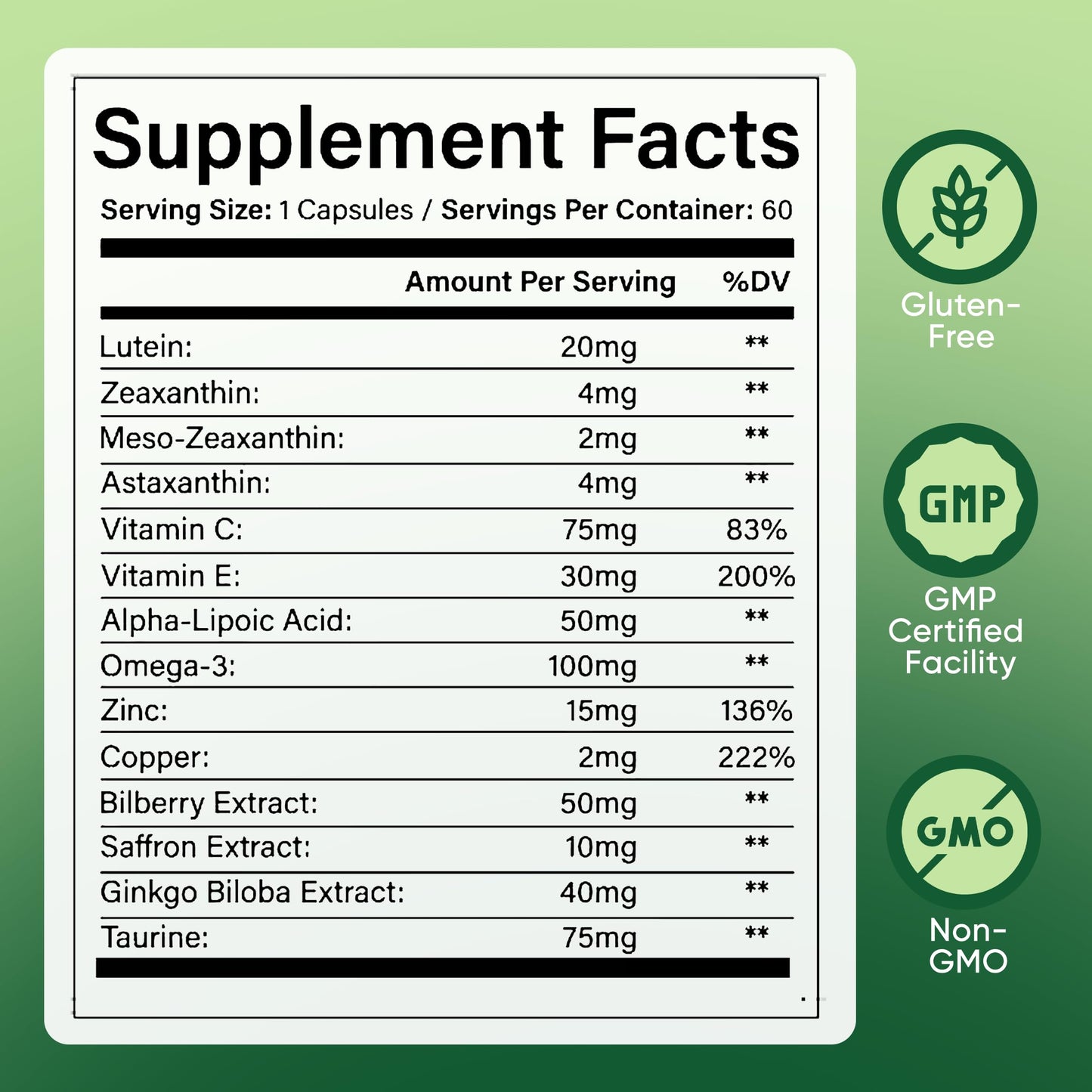 EVERVISION 14 in 1 Advanced Eye Formula Eye Supplement with Lutein, Zeaxanthin, Astaxanthin, Bilberry Extract & Zinc for Adults & Seniors, Capsule, 60 Capsules