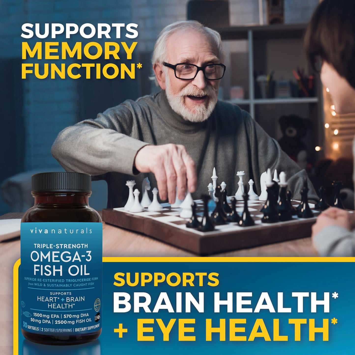 Viva Naturals Omega-3 Fish Oil Softgels 30 Count