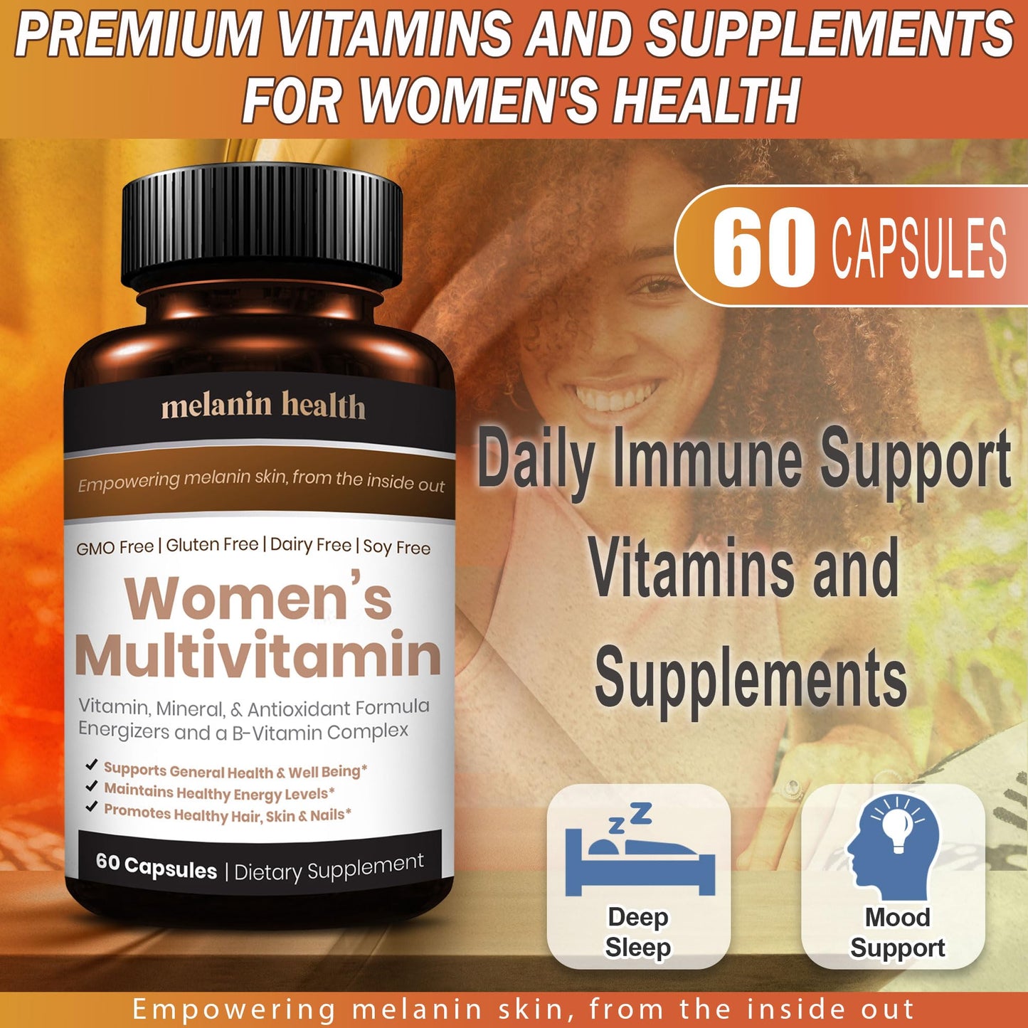 Melanin Health Women's Multivitamin Capsule 60 Count