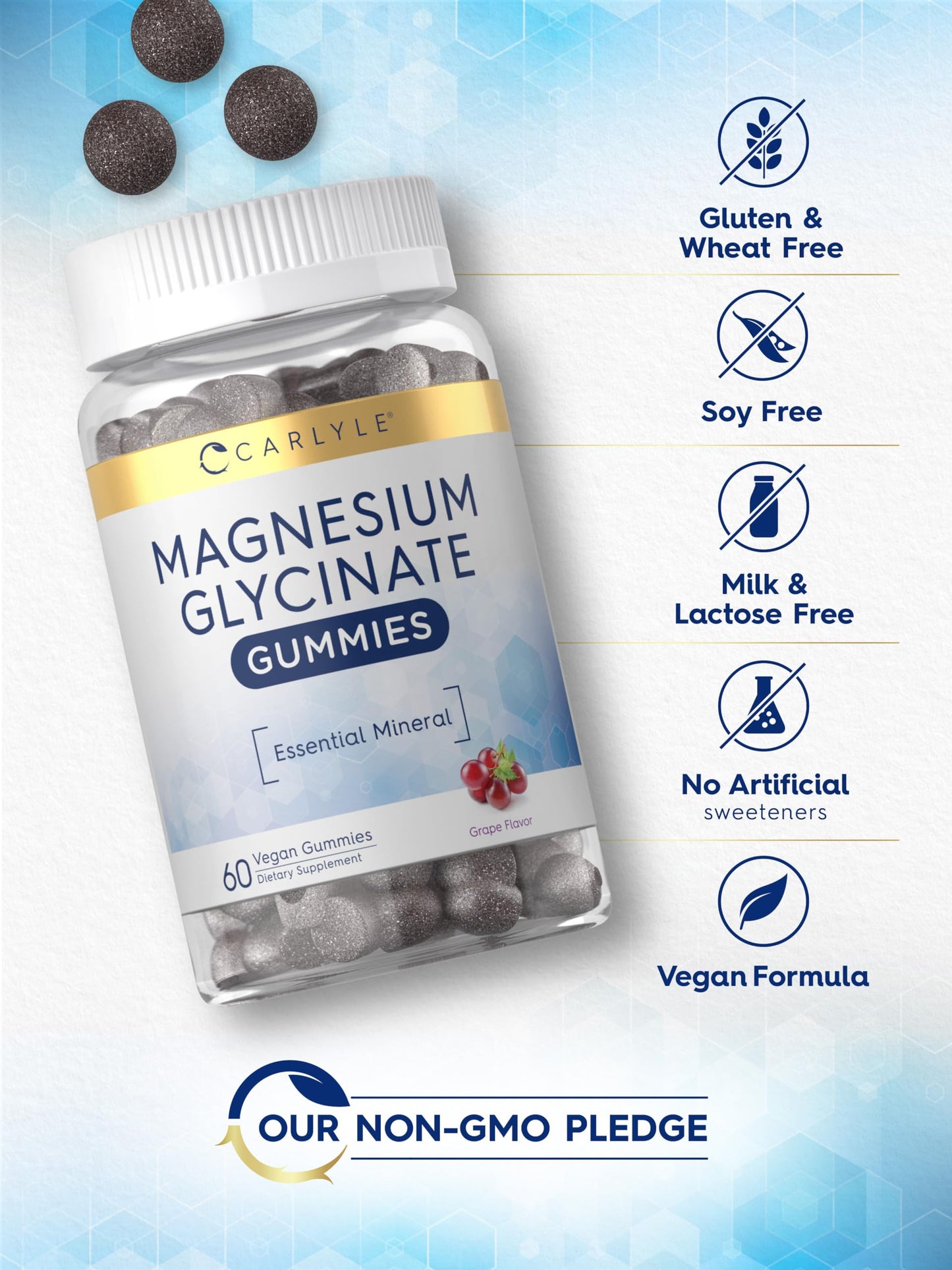 Carlyle Magnesium Glycinate Gummies, 60 Count