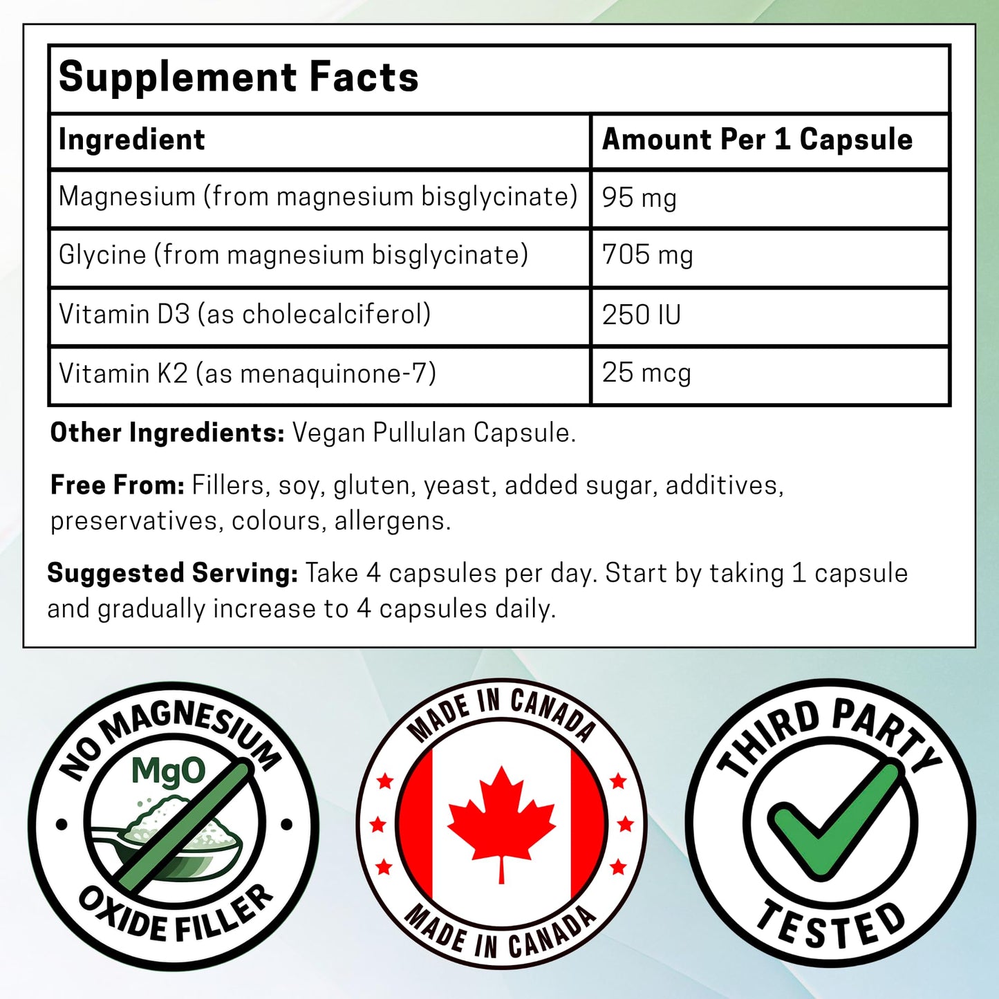 Mag365 MAG365 PrizMAG Plus Pure Magnesium Bisglycinate Pullulan Vegan 120 Capsules