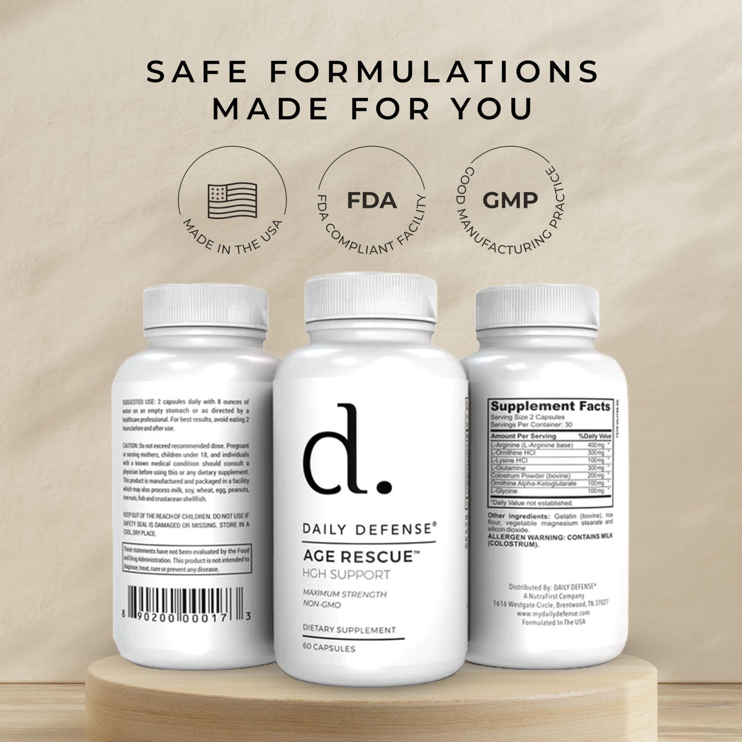 Daily Defense Age Rescue Anti Aging Amino Acids Supplement Capsule 1