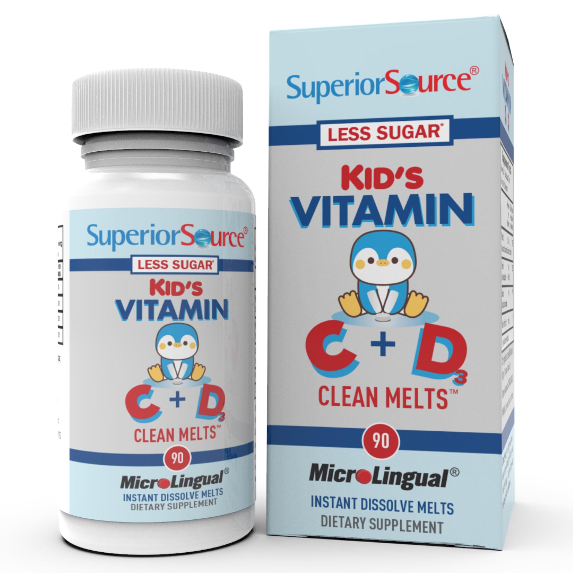 Superior Source Kid's Vitamin C & D3 Clean Melts Tablets, 90 Count