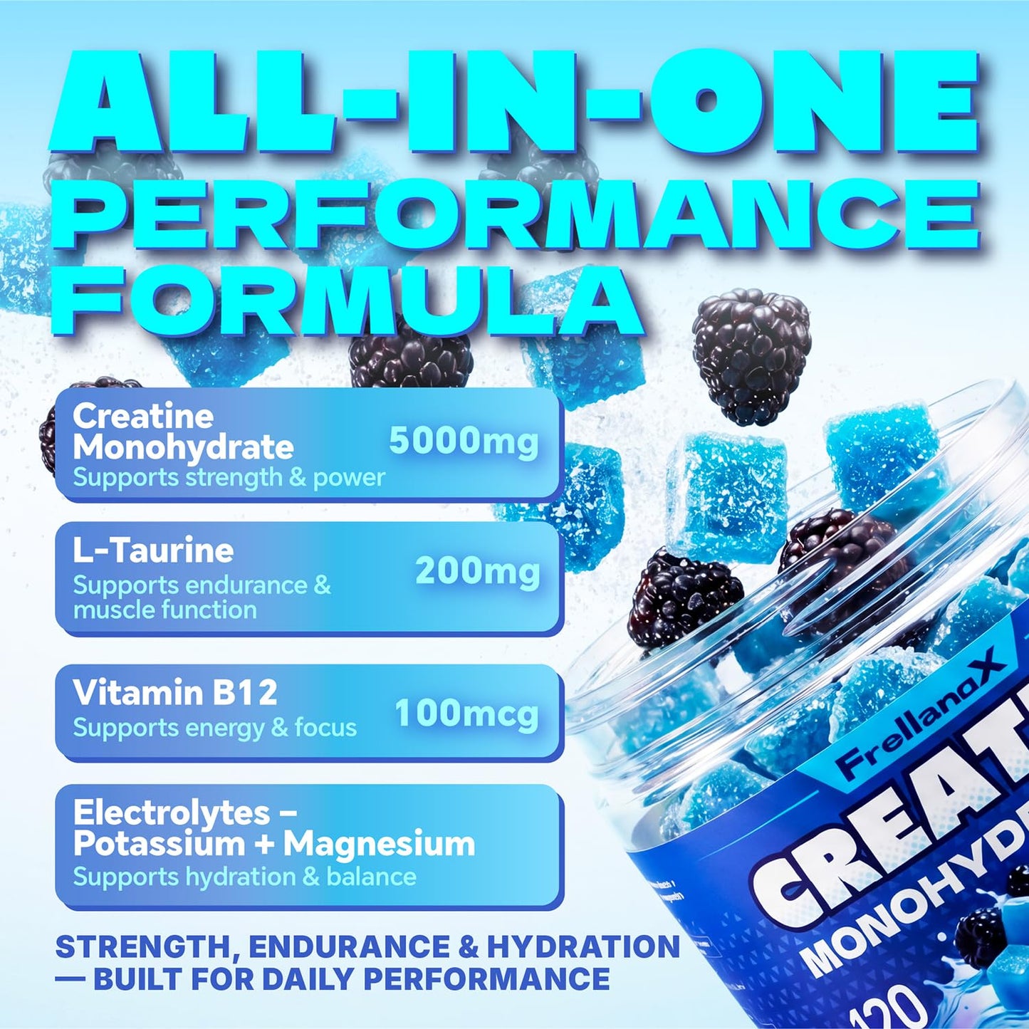 Frellanox Creatine Monohydrate Gummies 120 Count