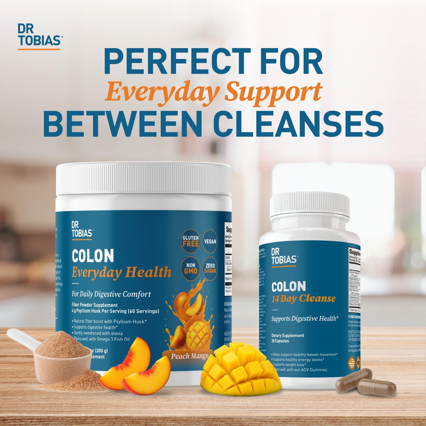 Dr. Tobias Colon Everyday Health Psyllium Fiber Supplement for Gut Health Powder 10.2 Ounce