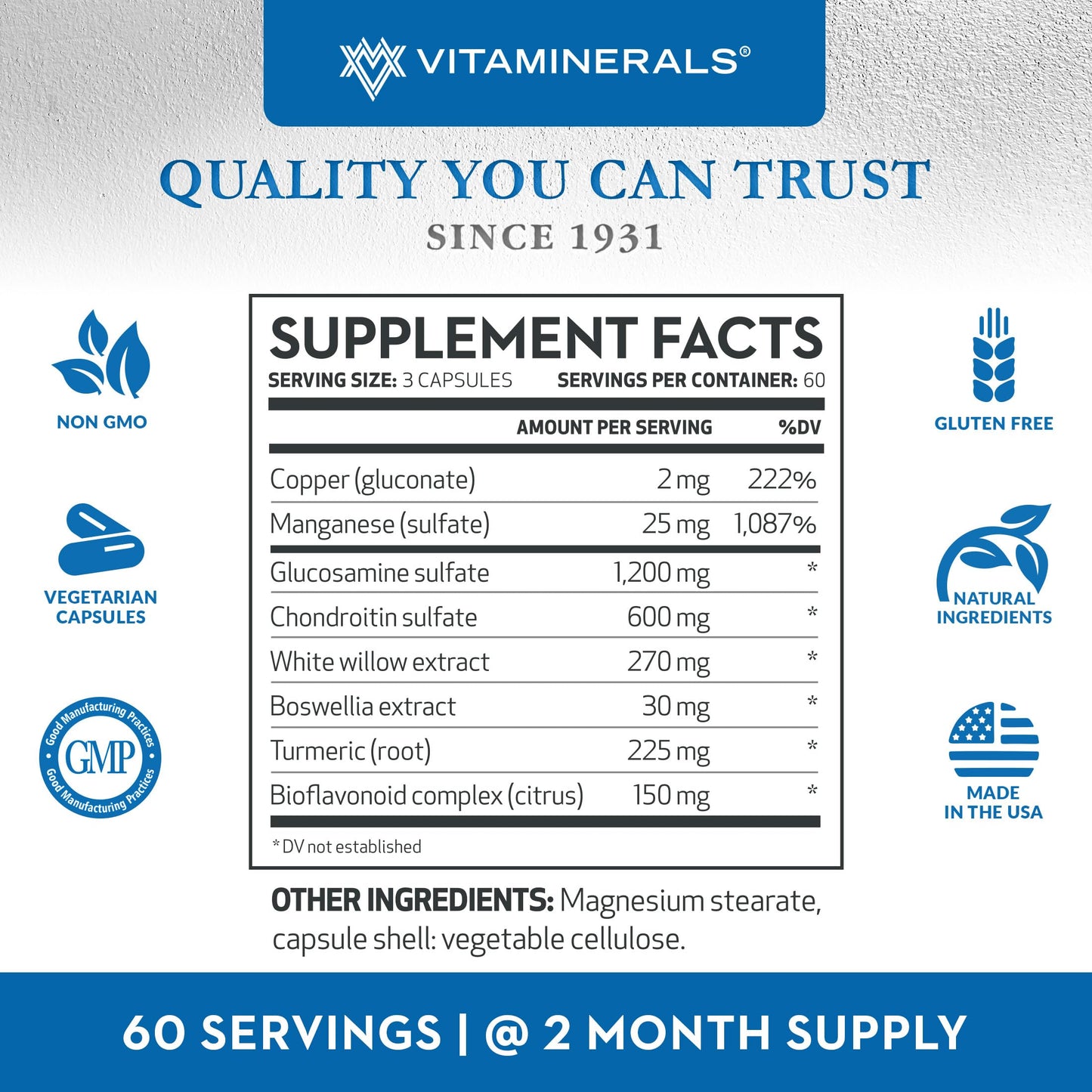 Vitaminerals Glucosamine Joint Support Glucosamine-Chondroitin Complex Capsule 90