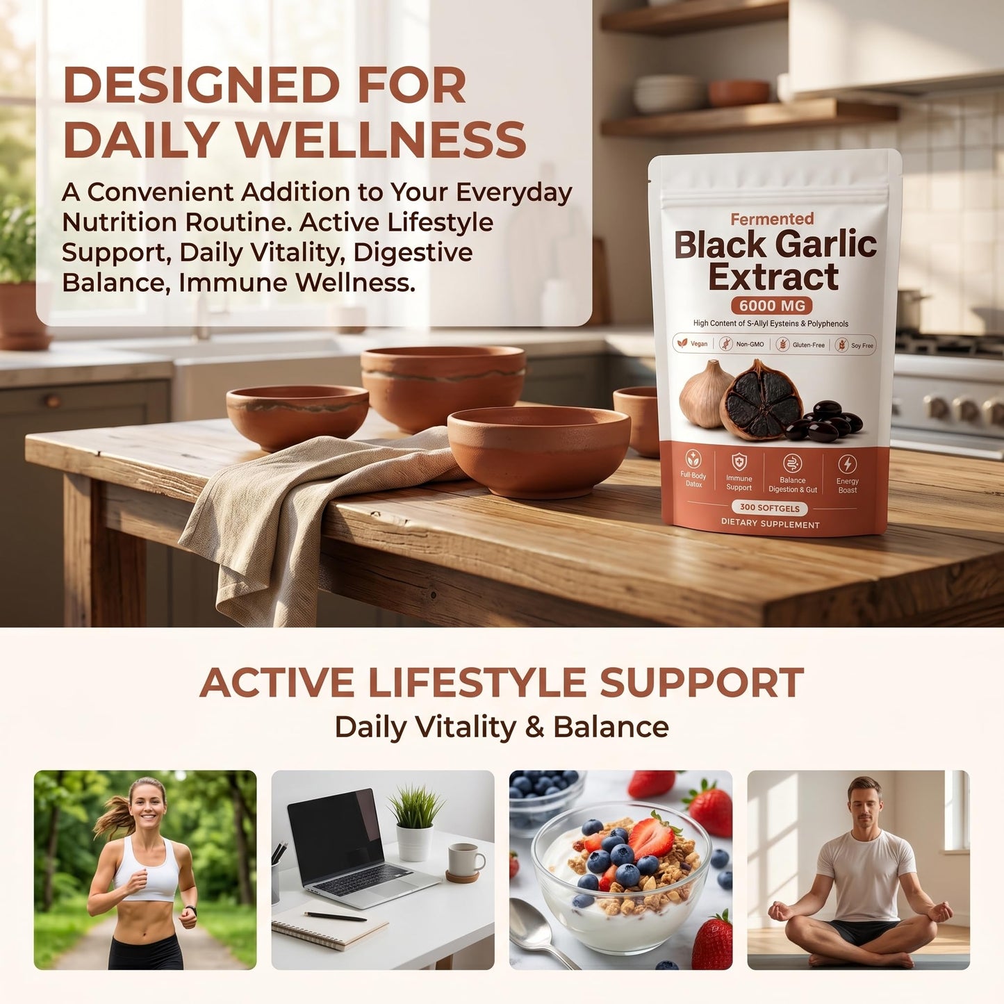 Jqewlg Fermented Black Garlic Extract Softgels 300