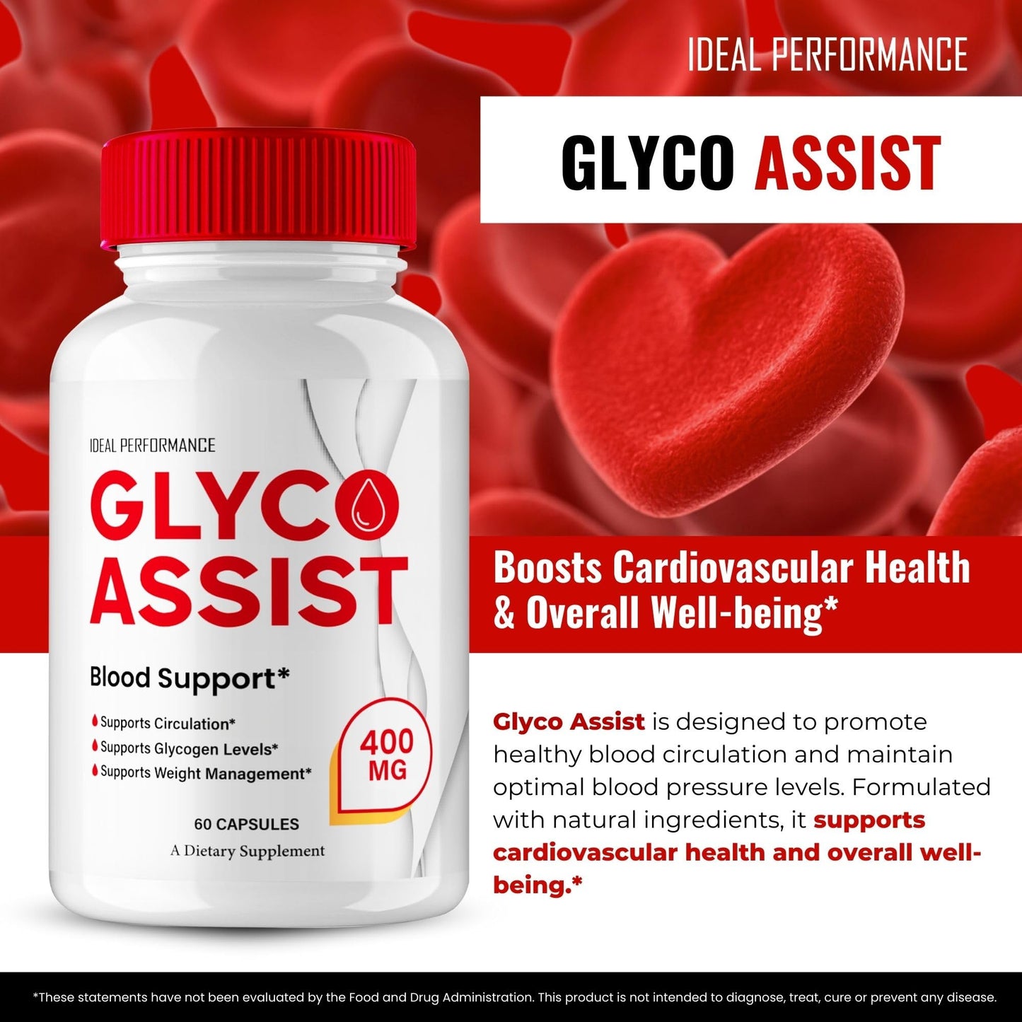 IDEAL PERFORMANCE Glyco Assist Advanced Blood Formula Capsules 120 Capsules