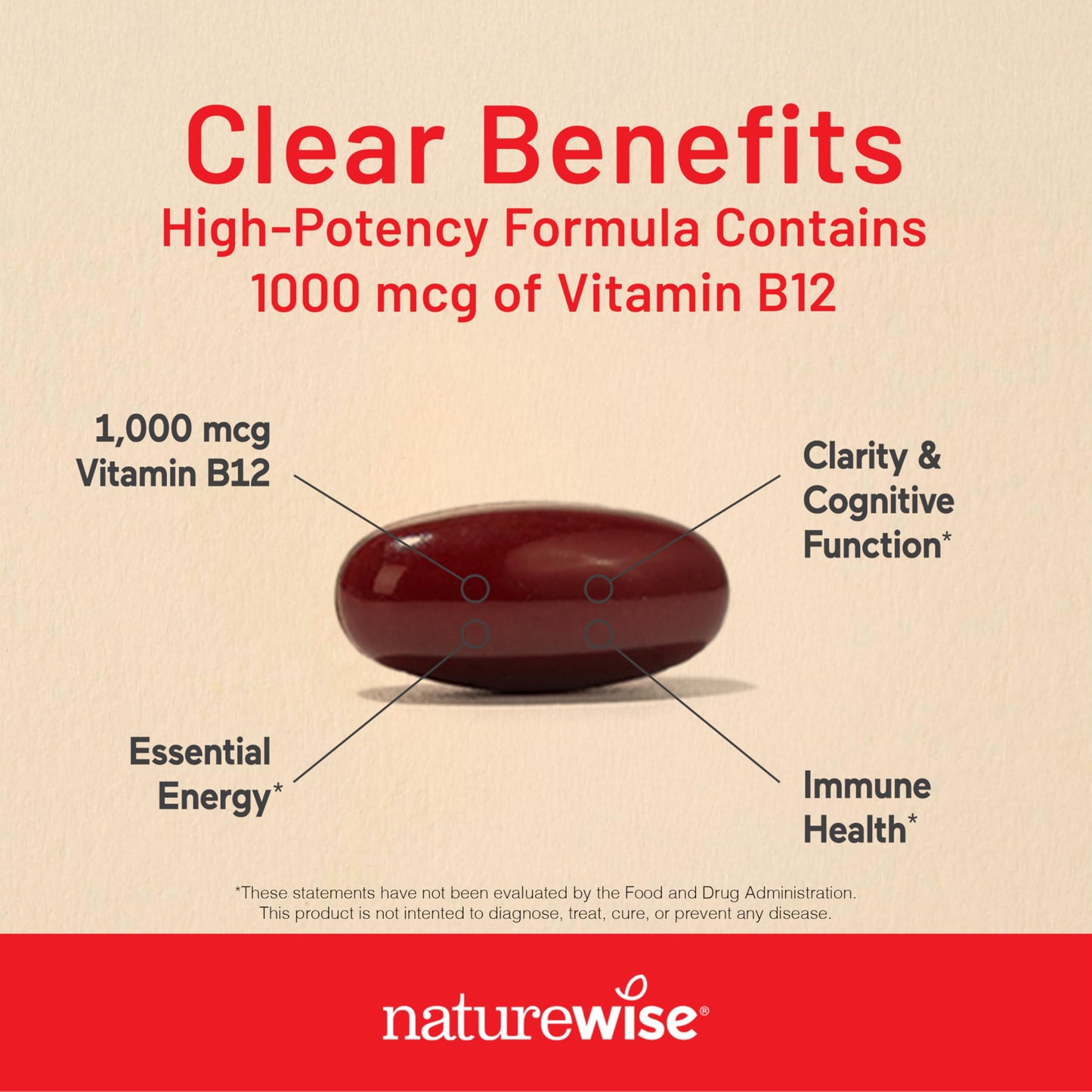 NatureWise Vitamin B12 1000 mcg Softgels 60 Count