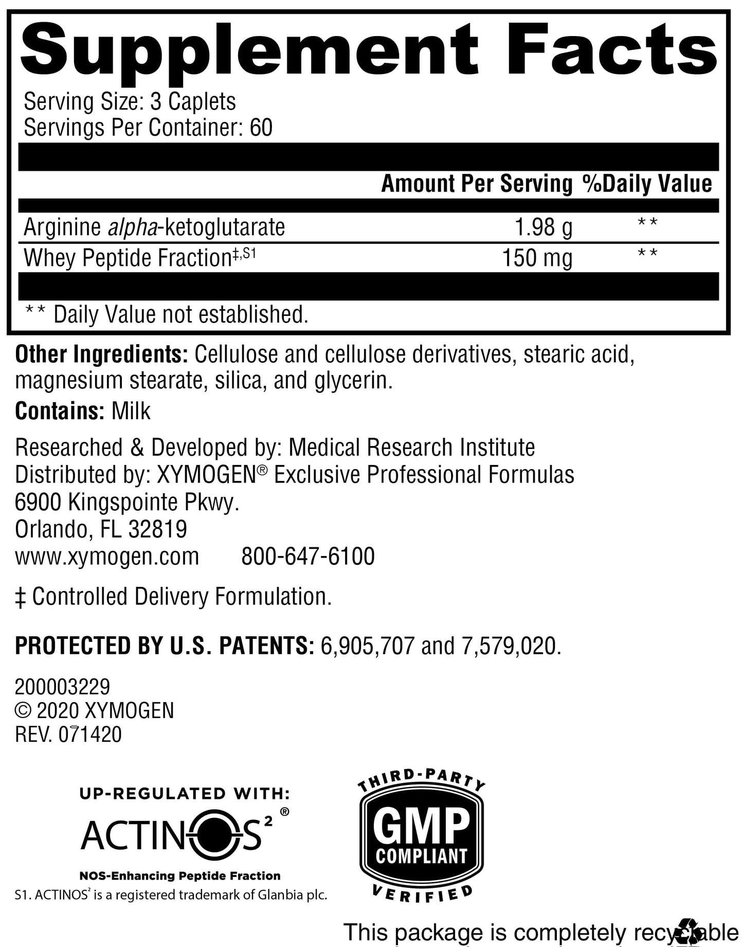 XYMOGEN N.O.max ER Arginine Alpha-Ketoglutarate Extended-Release Nitric Oxide Precursor for Circulatory Health & Muscle Function, 180 Tablets