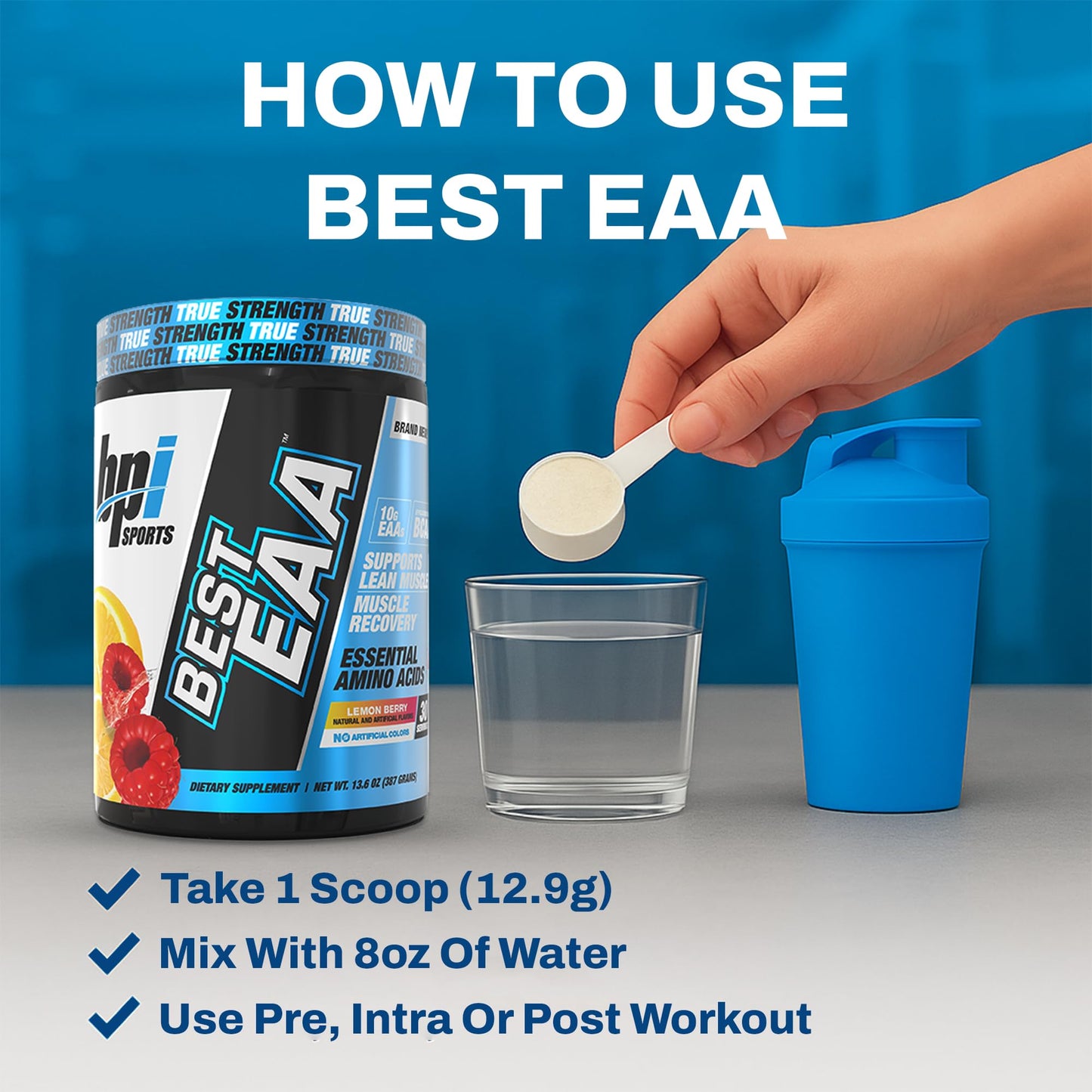 BPI Sports Essential Amino Acids EAA Powder, 13.6 Ounce