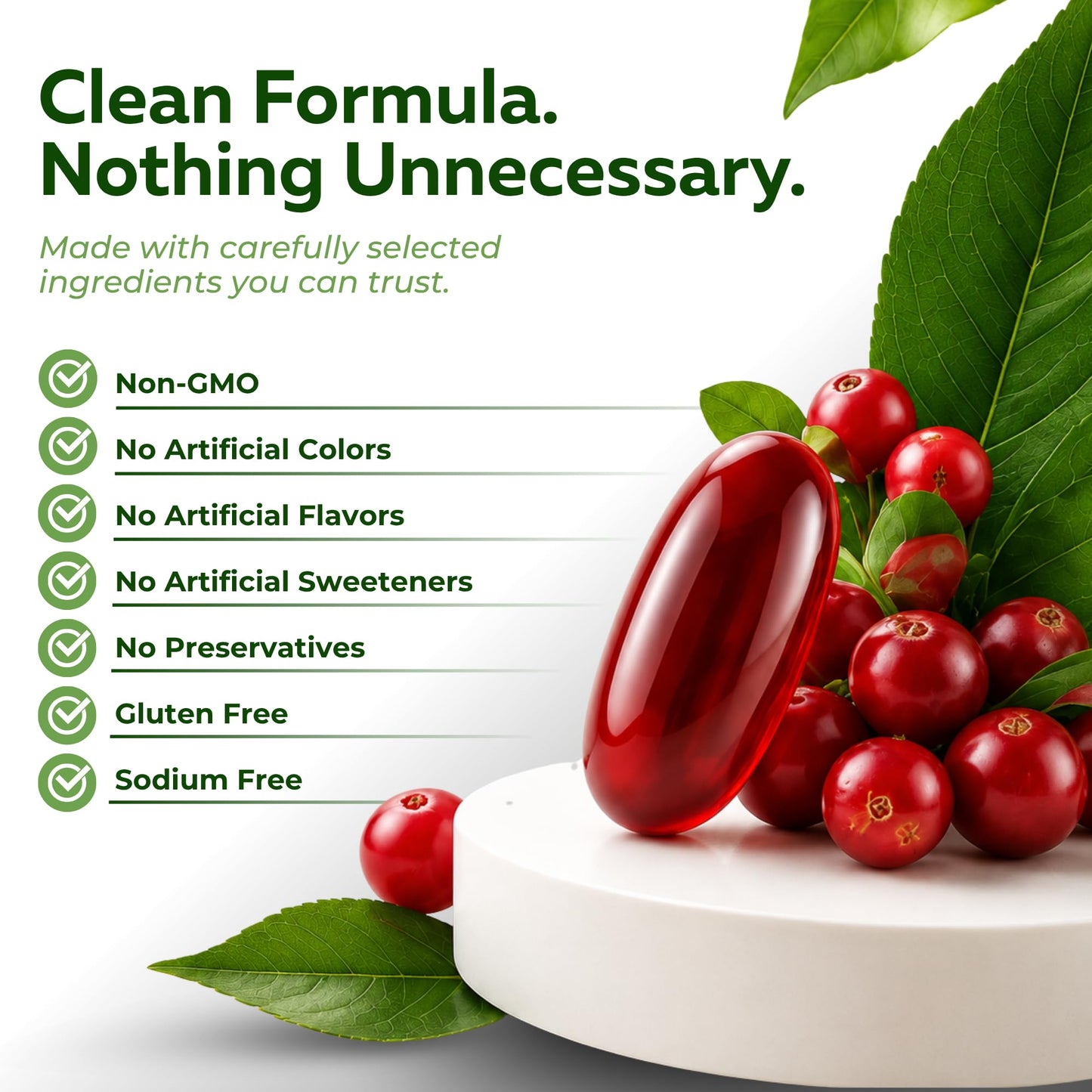 Generic Cranberry Supplement for Women 4200mg with Vitamin C and Vitamin E – Urinary Tract Health Support Softgels 300