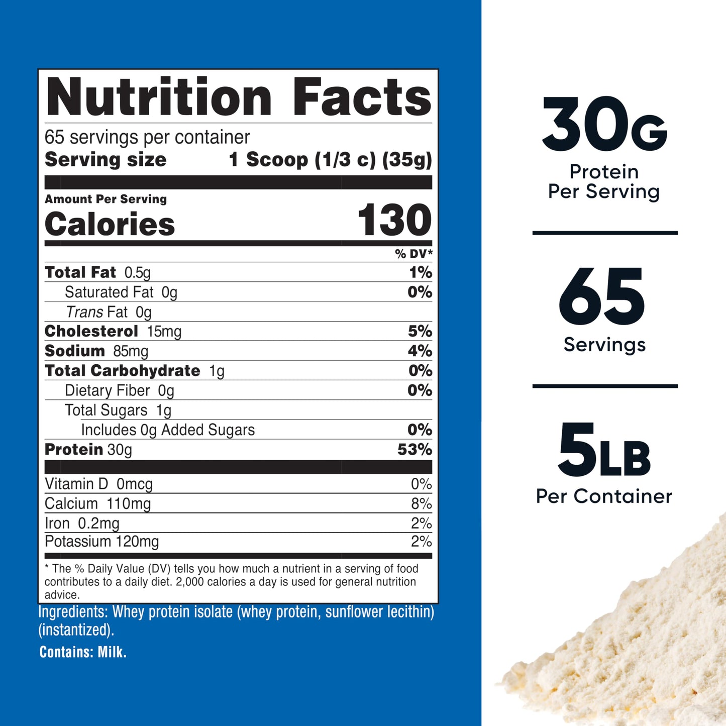 Nutricost Whey Protein Isolate Powder (Unflavored), 5 lb, 80 Servings