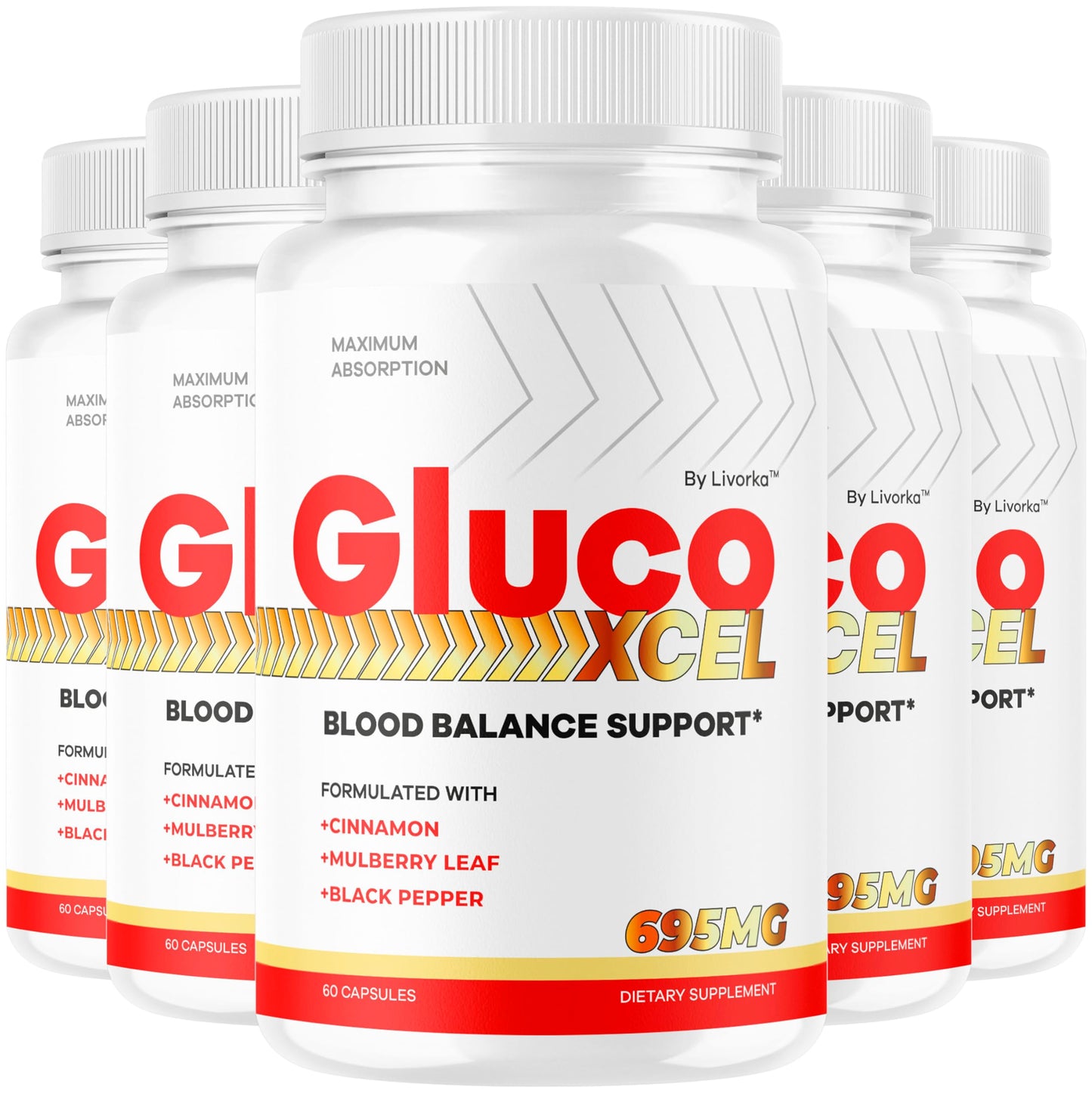 LIVORKA GlucoXcel Capsules, Advanced Blood Balance Health Formula, 300 Capsules