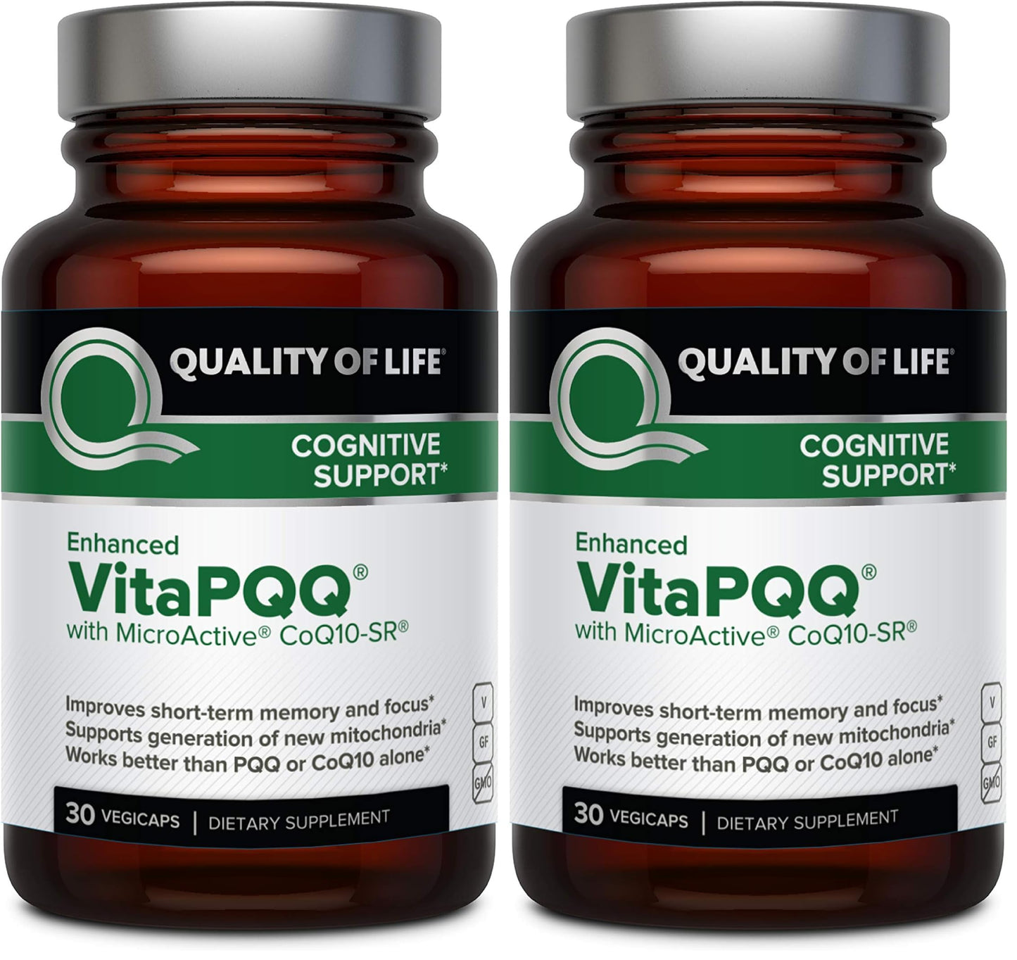Quality of Life VitaPQQ with MicroActive CoQ10-SR Premium Supplement 60 Capsules