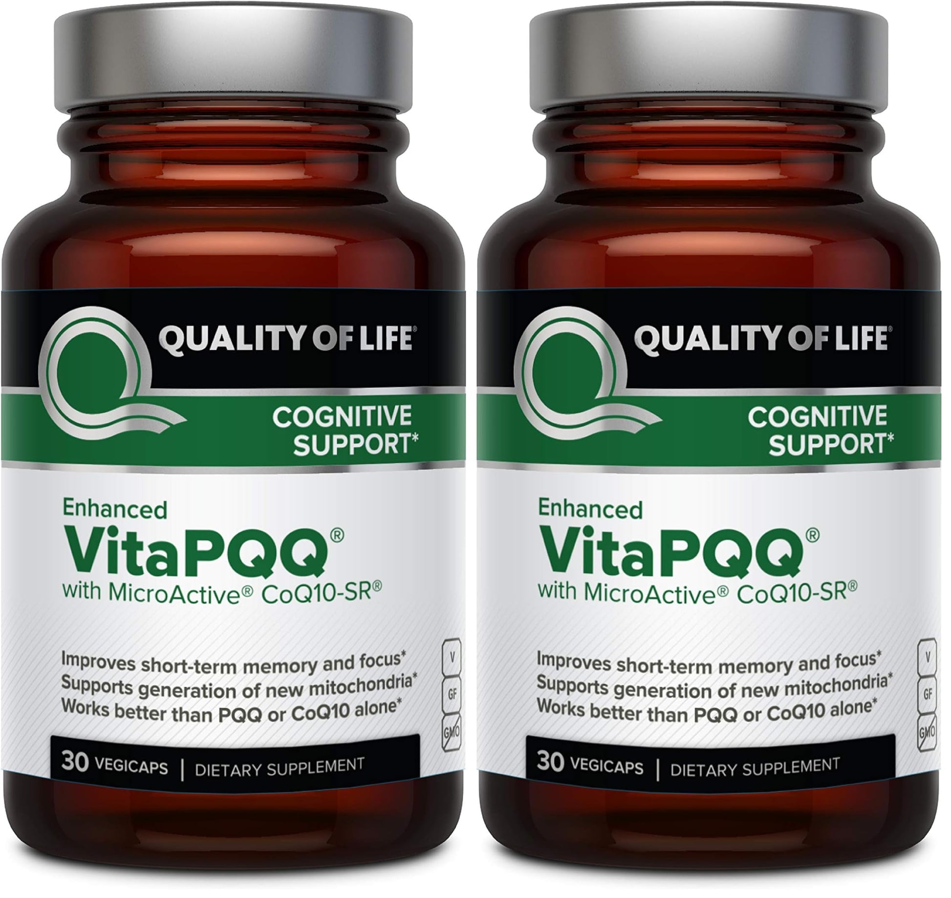 Quality of Life VitaPQQ with MicroActive CoQ10-SR Premium Supplement 60 Capsules