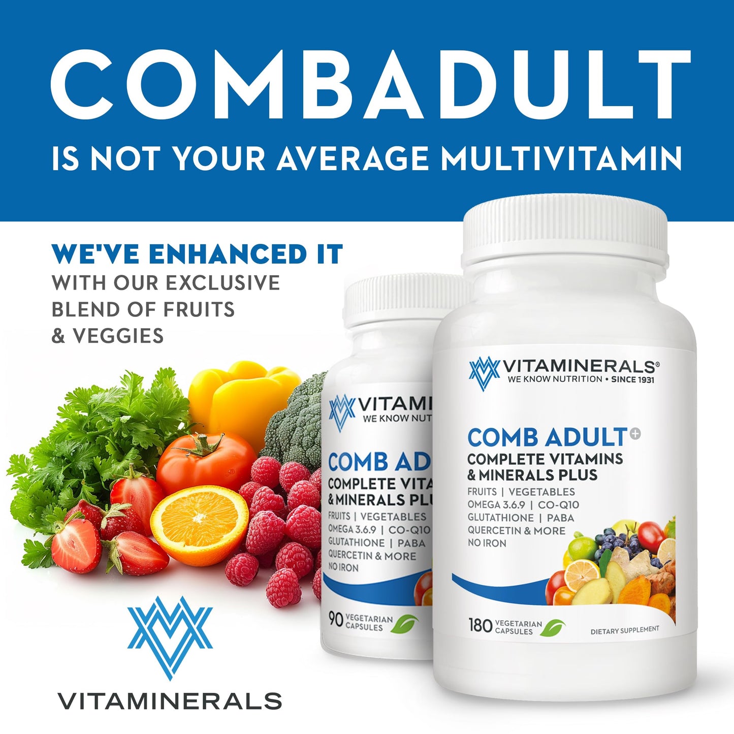 Vitaminerals CombAdult Comprehensive Vitamin & Mineral Formula Capsules 180