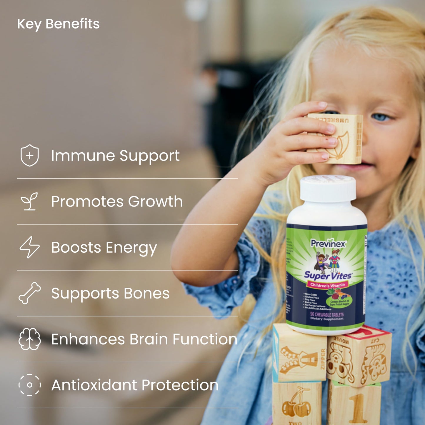 Previnex Super Vites Multivitamin for Kids Chewable, 56 Tablets