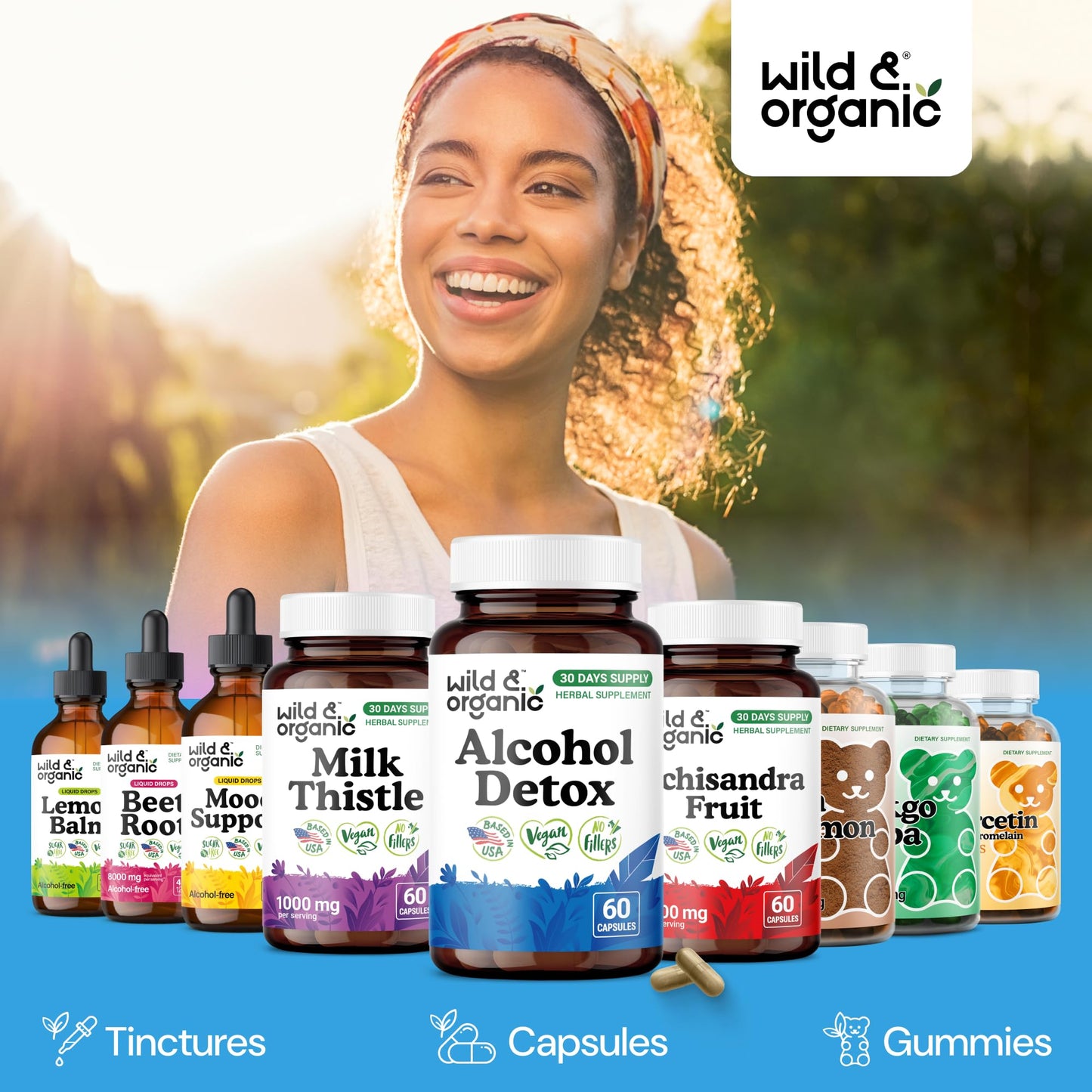 Wild & Organic Alcohol Detox Capsules 60 Count