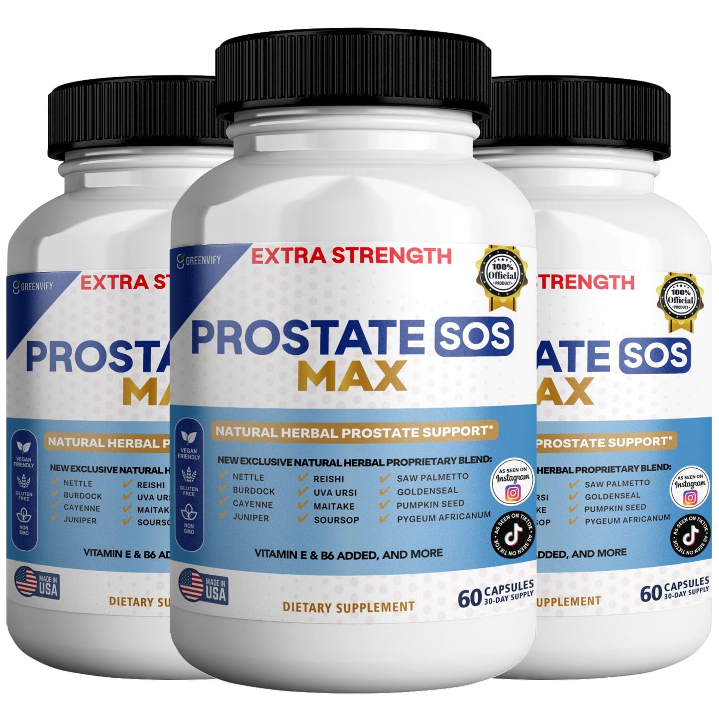 GREENVIFY Prostate SOS Max Supplement Capsules, 60 Count