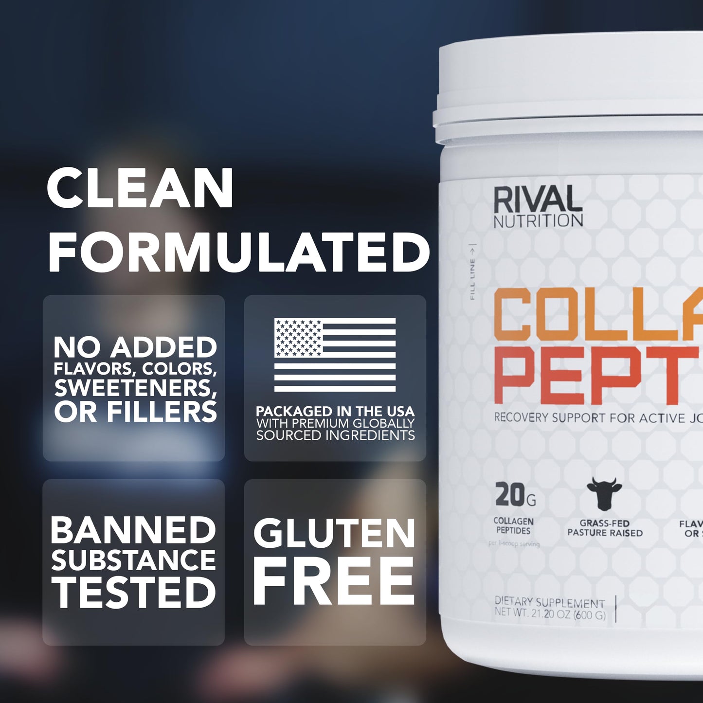 Rivalus Collagen Peptides Powder 10.6 oz (Unflavored, 15 Servings)