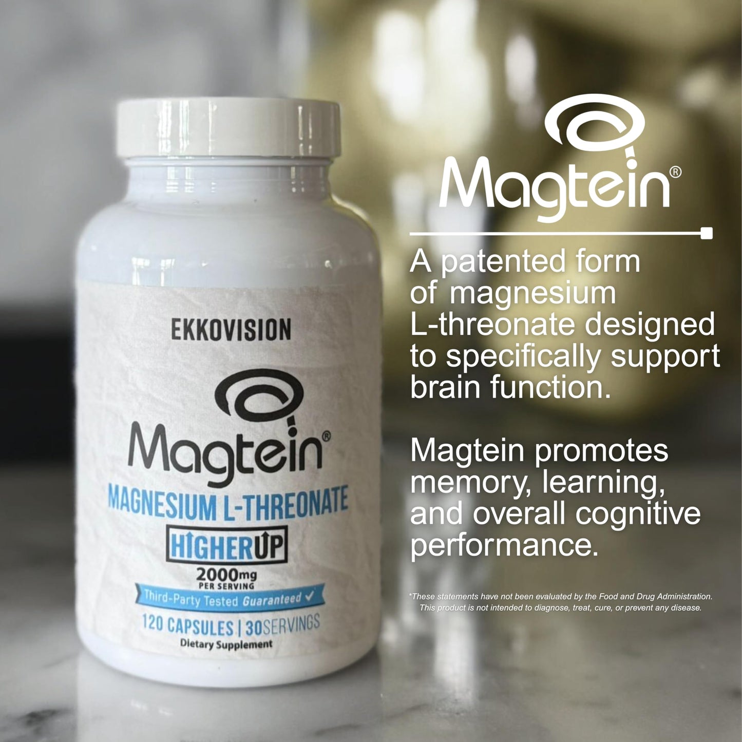 Ekkovision Magtein Magnesium L-Threonate Capsules 120 Count