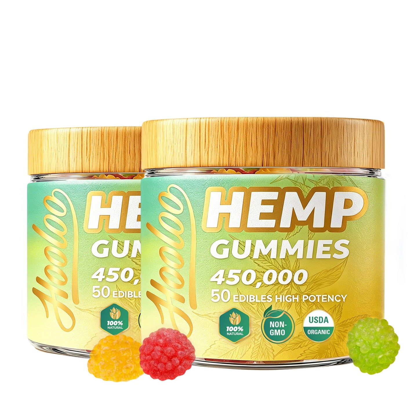 HOOLOO Hemp Gummies, 100 Count