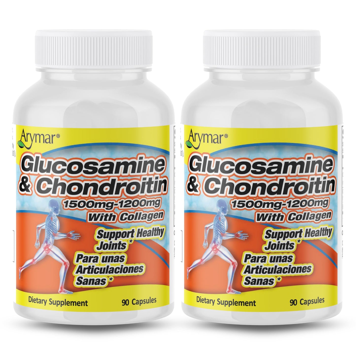 Arymar Glucosamine Chondroitin & Collagen Supplement Joint Support Formula Capsules, 90 Count
