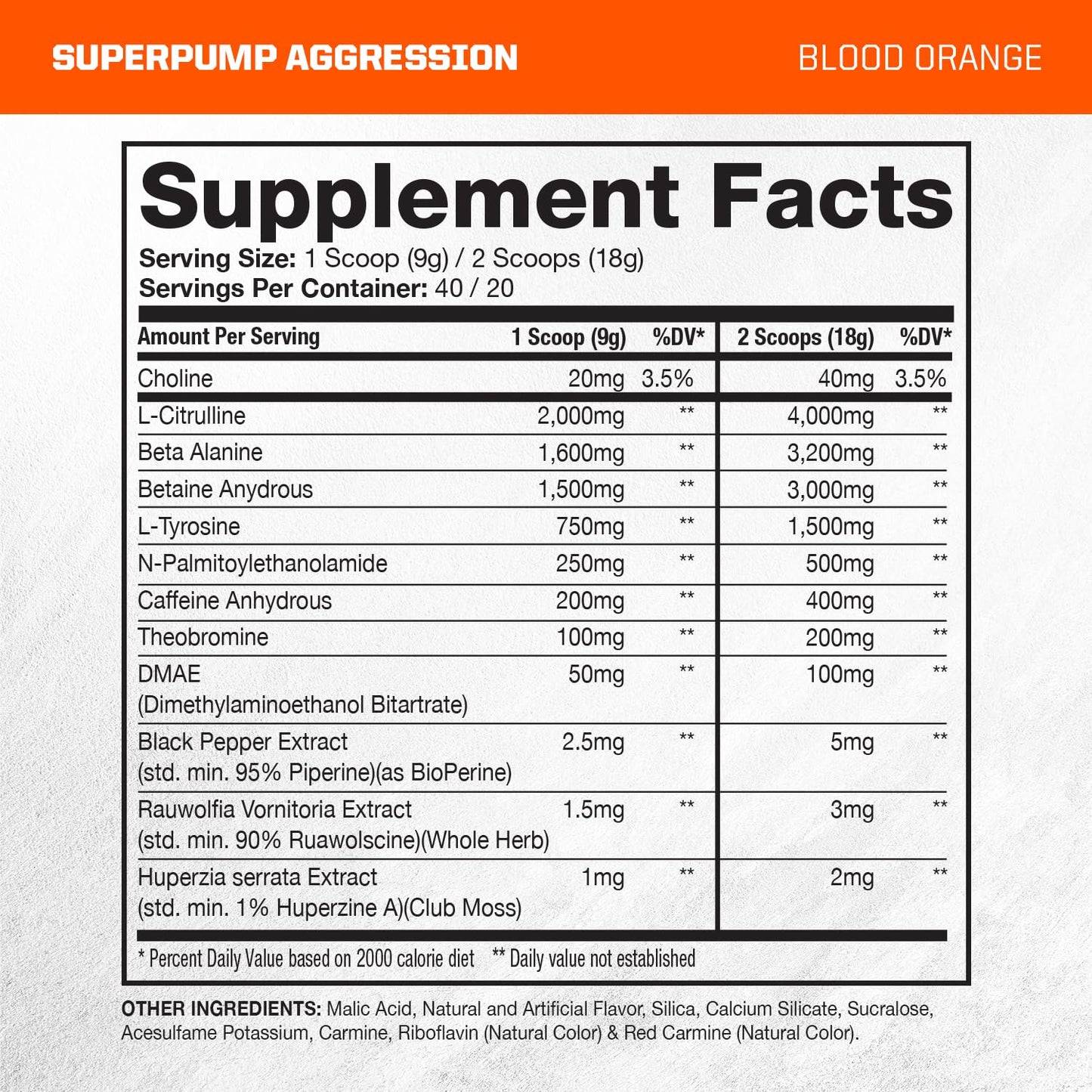 Gaspari Nutrition SuperPump Aggression Pre-Workout Powder Blood Orange 15.87 oz