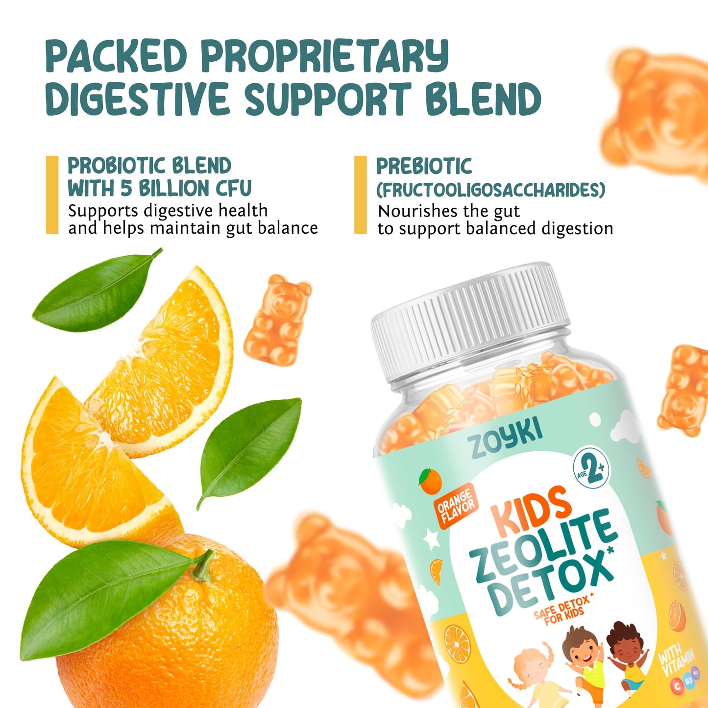 Zoyki Zeolite Detox Gummies for Kids 60 Count