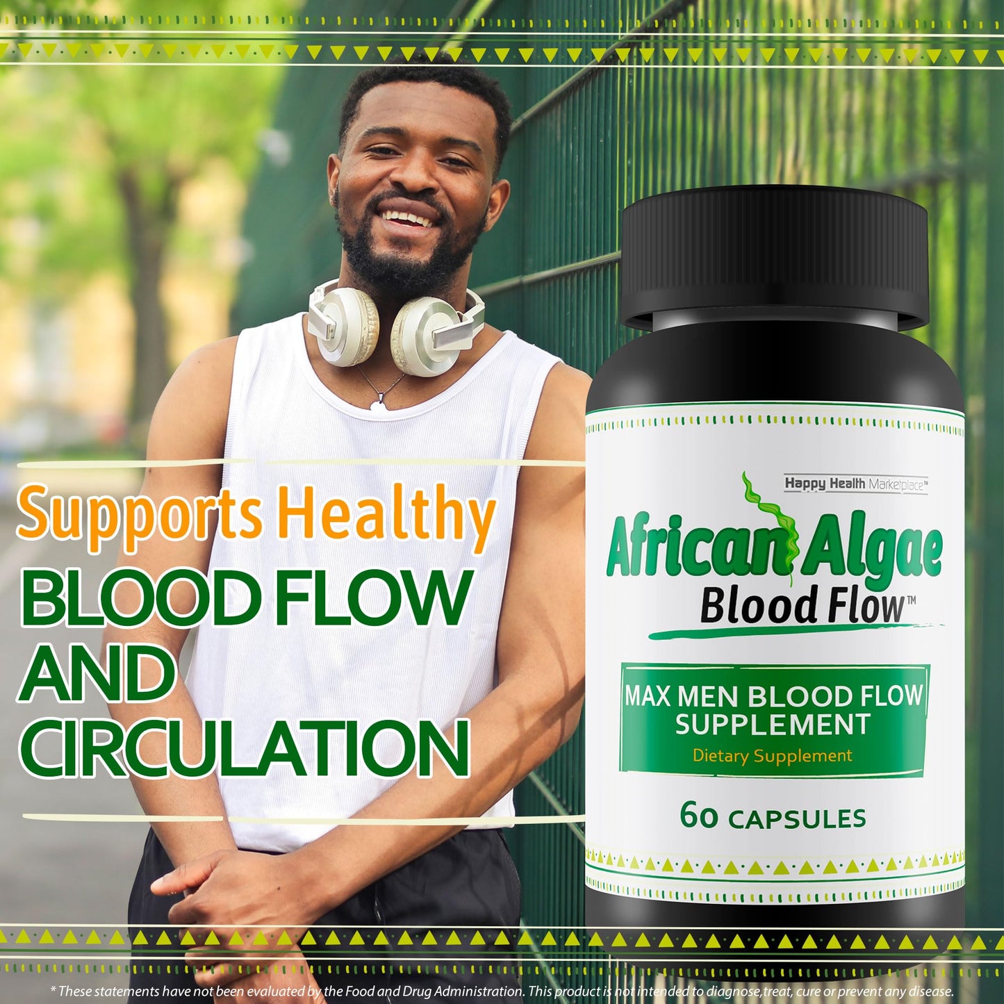 Happy Health Marketplace African Algae Blood Flow Capsule, 60 Count