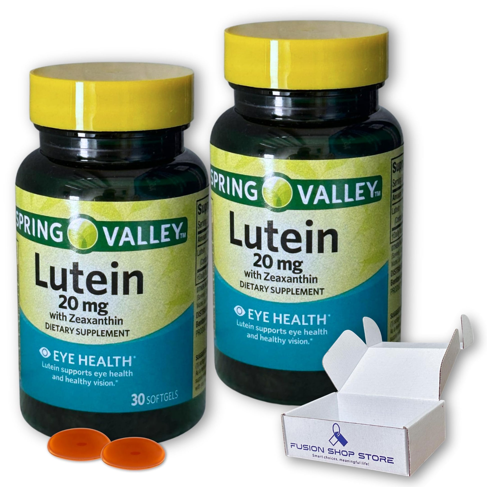 Fusion Shop Store Lutein 20mg Softgels with Zeaxanthin, 90 Count