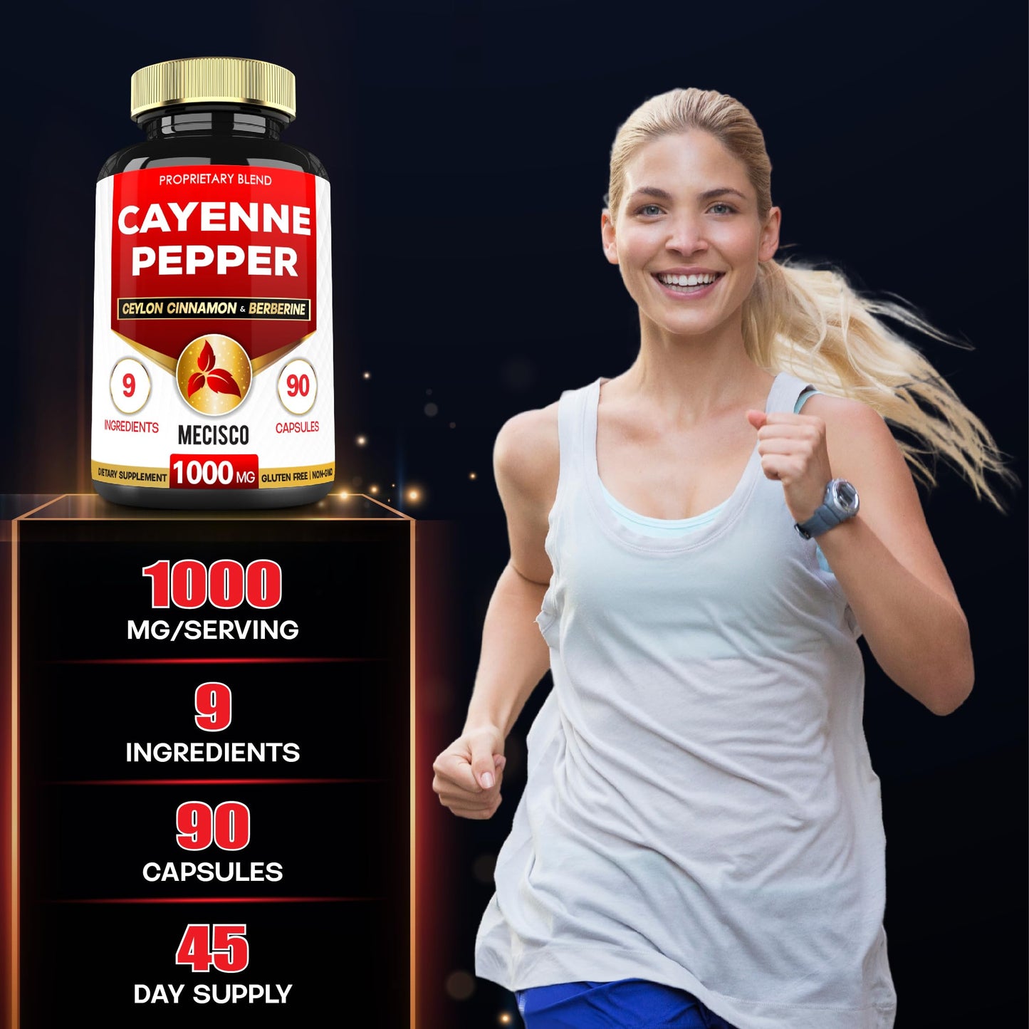 Mecisco Cayenne Pepper Supplements Capsules 90 Count