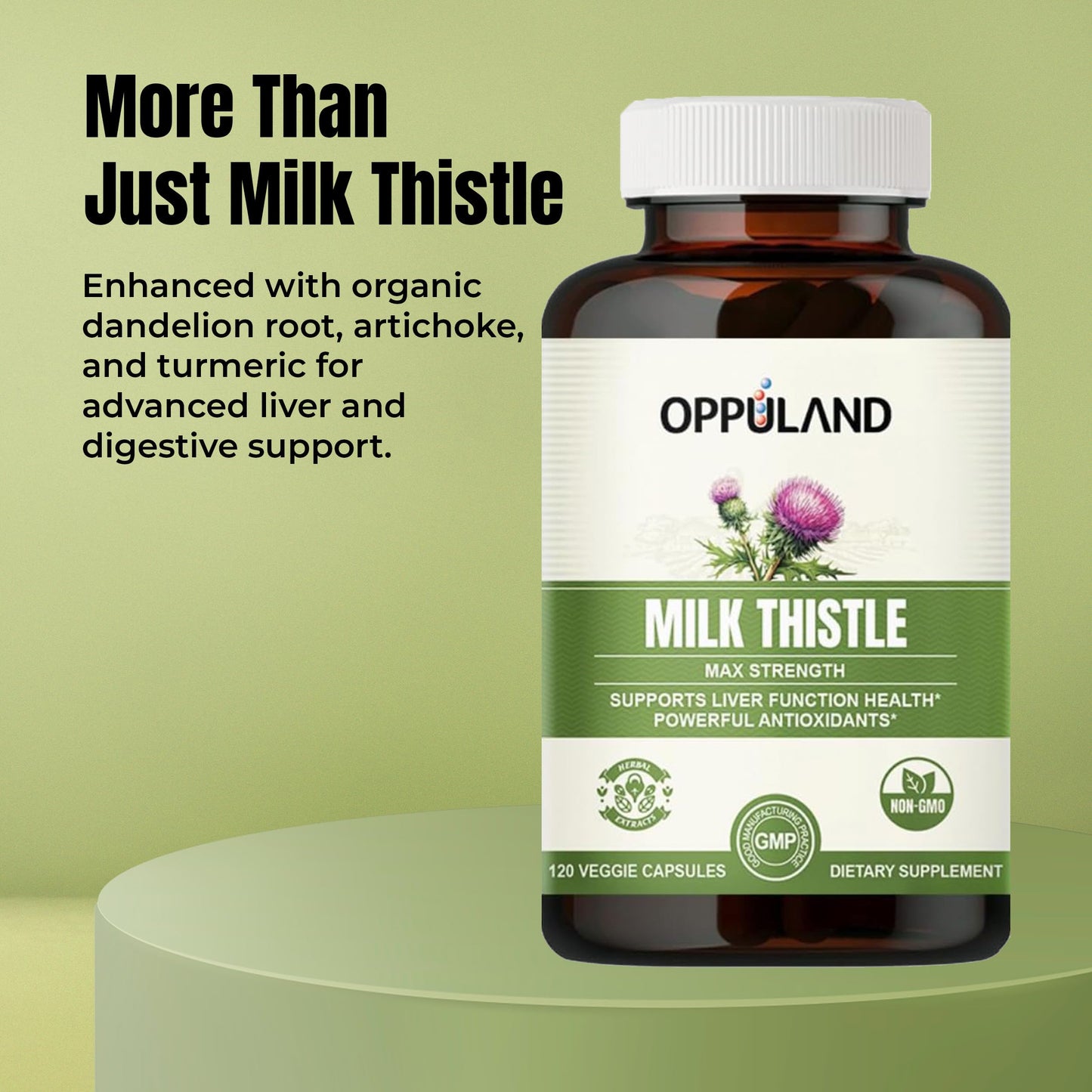 Oppuland Milk Thistle 250mg Capsules, 120 Count