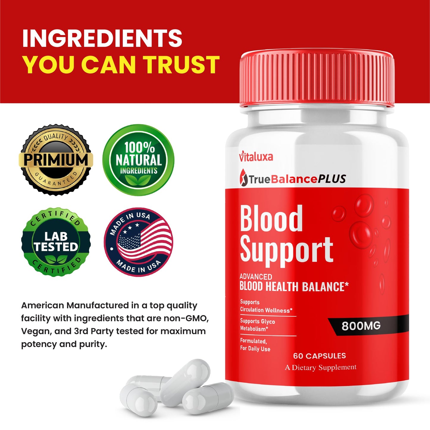 Vitaluxa Tru Balance Plus Support Capsules 300 Capsules