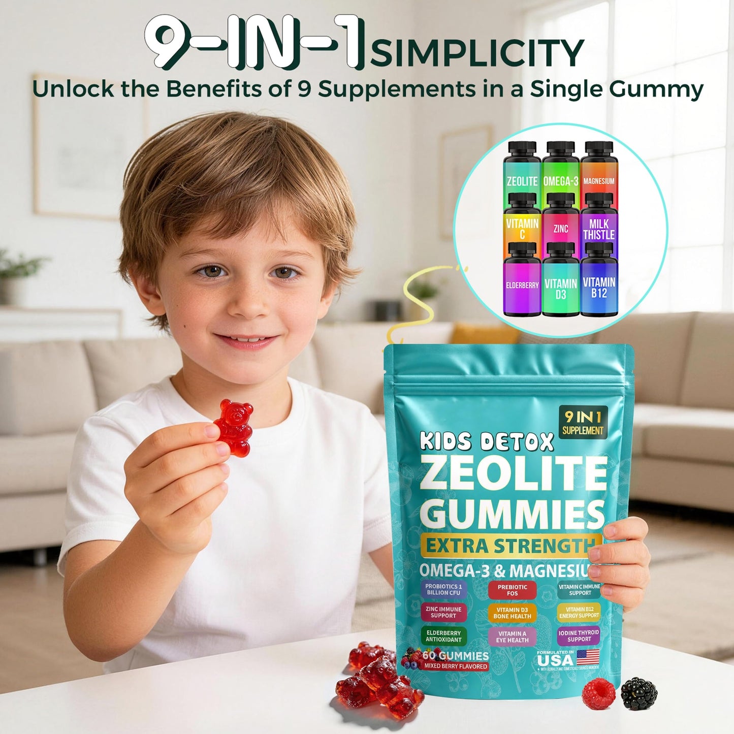 A Curated Vibe Zeolite Kids Gummies 60 Count