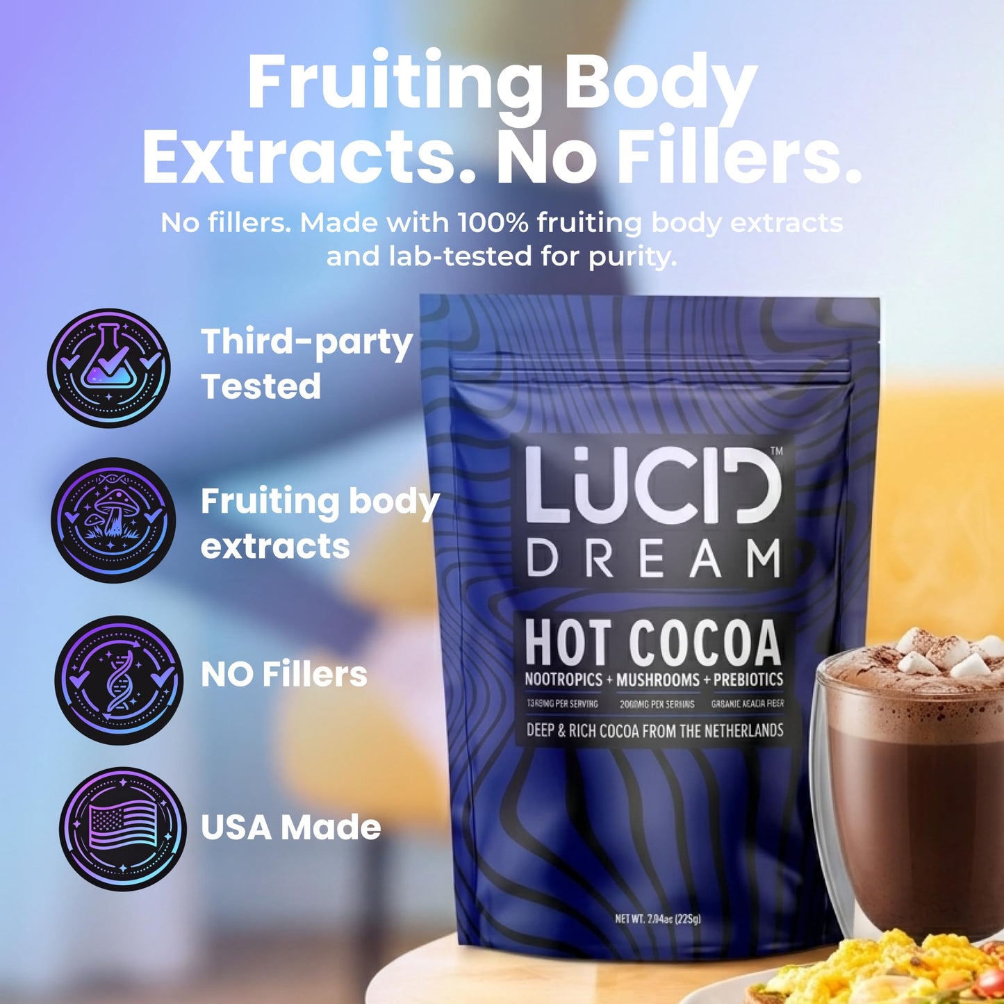 Lucid Dream Mushroom Hot Chocolate with Reishi & Adaptogens for Sleep Powder 7.94 Ounce