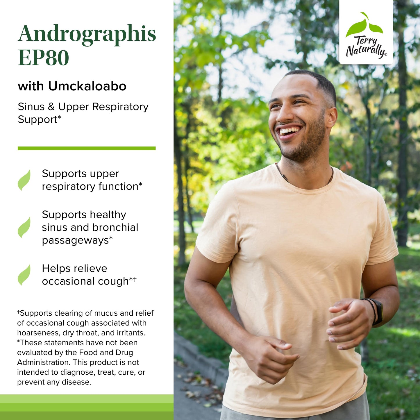 Terry Naturally Andrographis EP80 with Umckaloabo Capsules, 60 Count