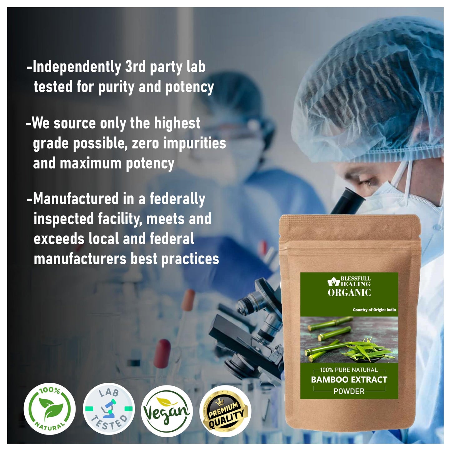Blessfull Healing Organic Bamboo Extract Powder, 3.53 oz