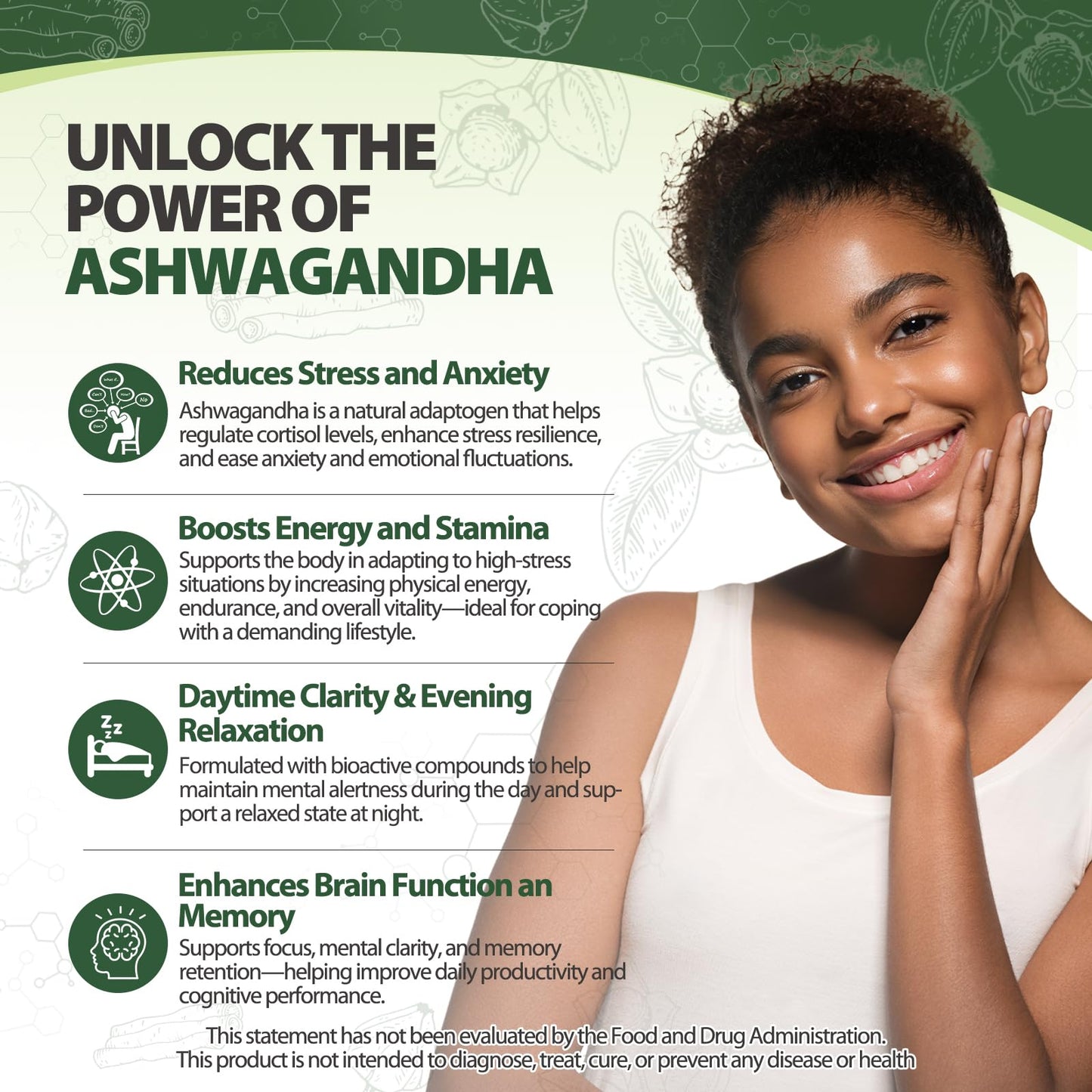 Royavita Ashwagandha 2400mg Organic with Black Pepper, Vitamin B12 & B6, Stress Relief & Athletic Performance, 120 Capsules