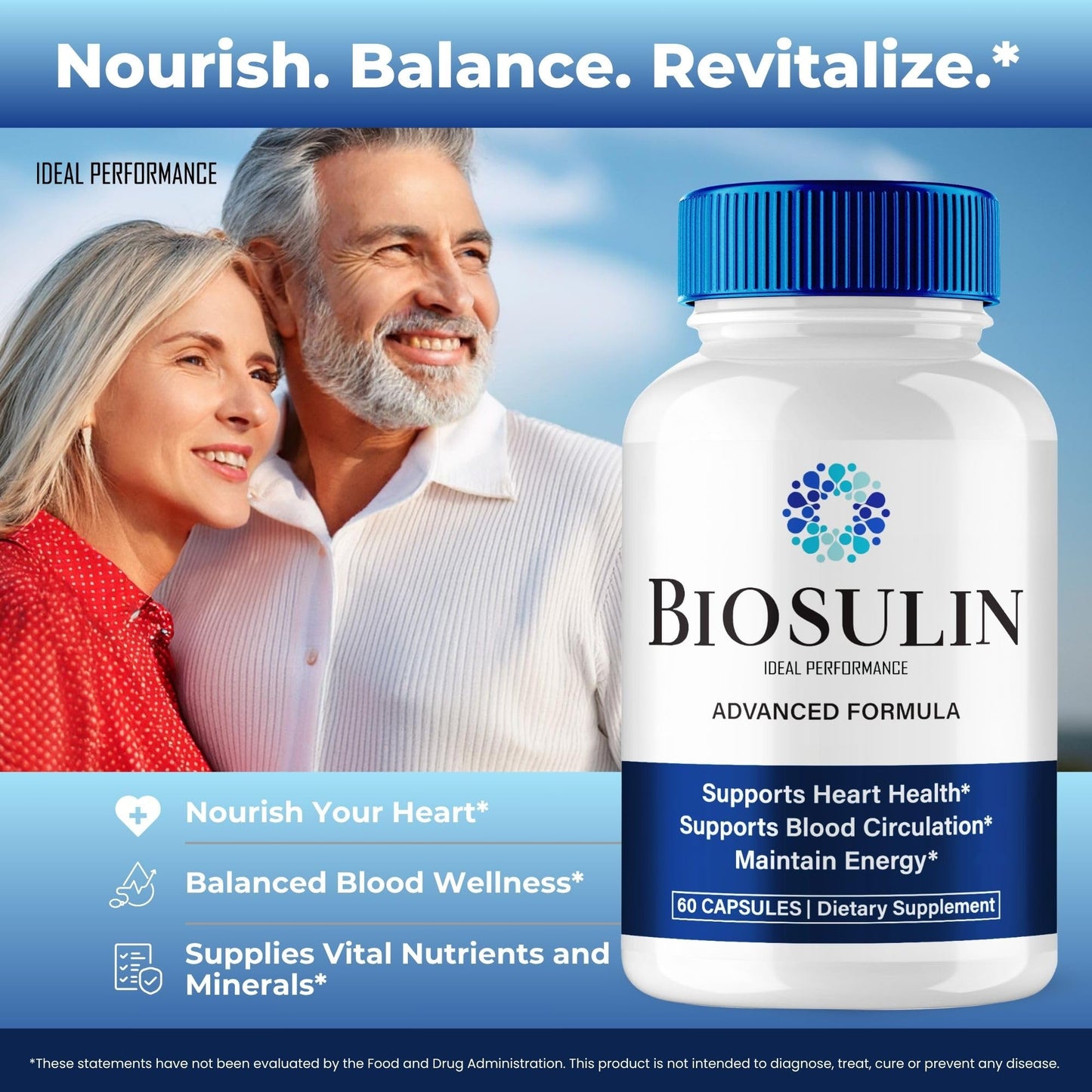 IDEAL PERFORMANCE Biosulin Capsules, Premium Biosulin Advanced Blood Formula, 300 Capsules